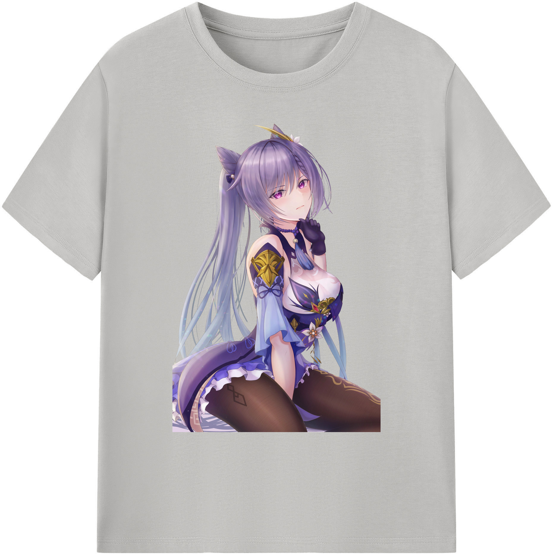 げんし神 刻晴 こくせい genshin Kokusei 綿100％ メンズ半袖Tシャツ｜肌触りやわらか＆通気性