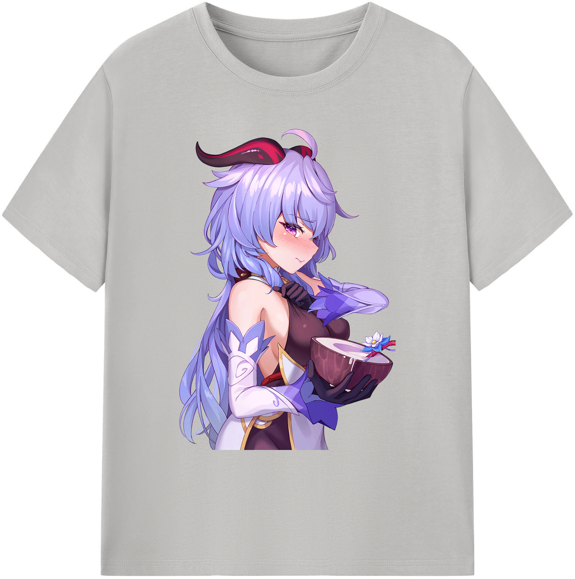 げんし神 甘雨 かんう genshin Ganyu 綿100％ メンズ半袖Tシャツ｜肌触りやわらか＆通気性