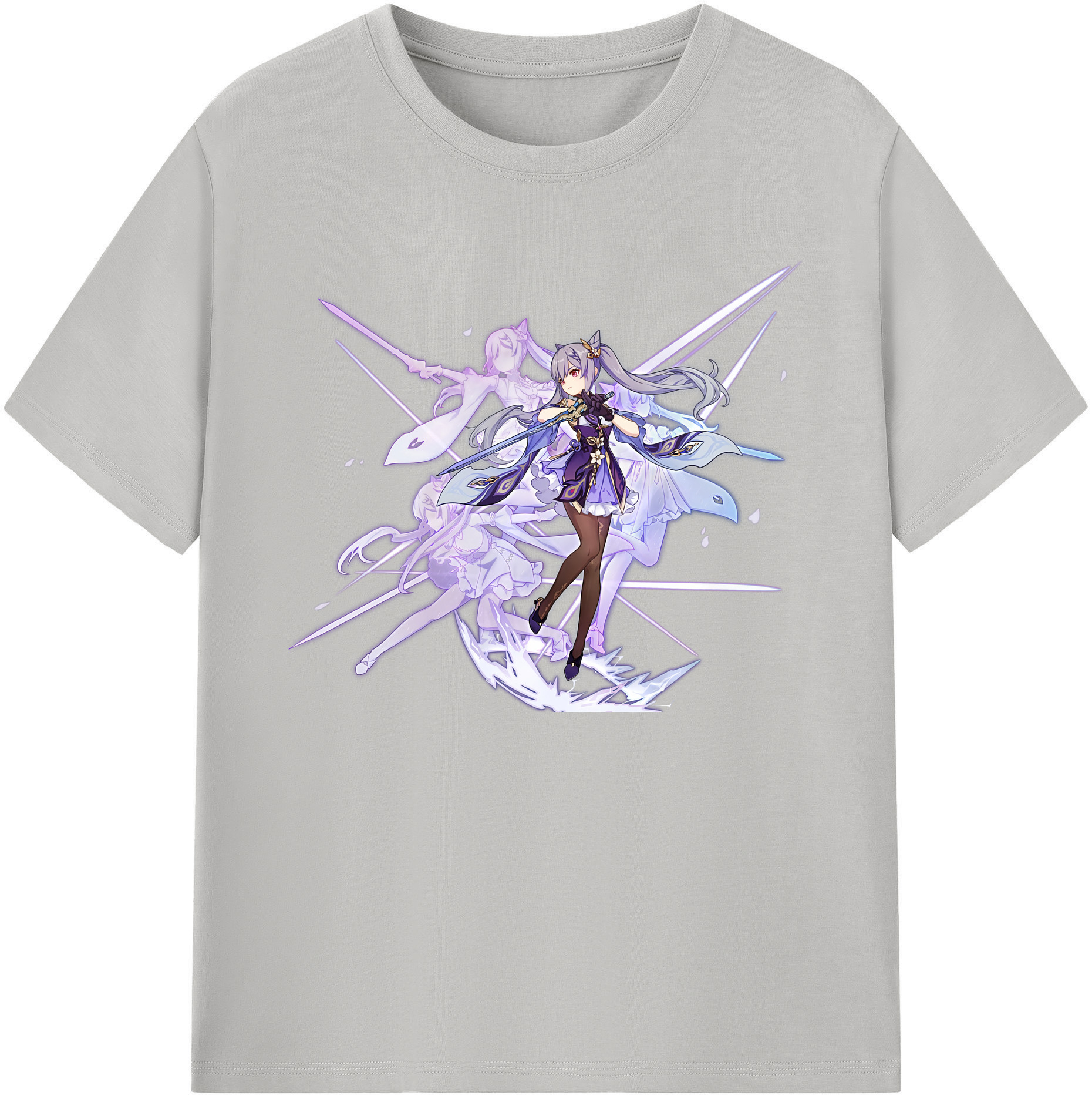 げんし神 刻晴 こくせい genshin Kokusei 綿100％ メンズ半袖Tシャツ｜肌触りやわらか＆通気性