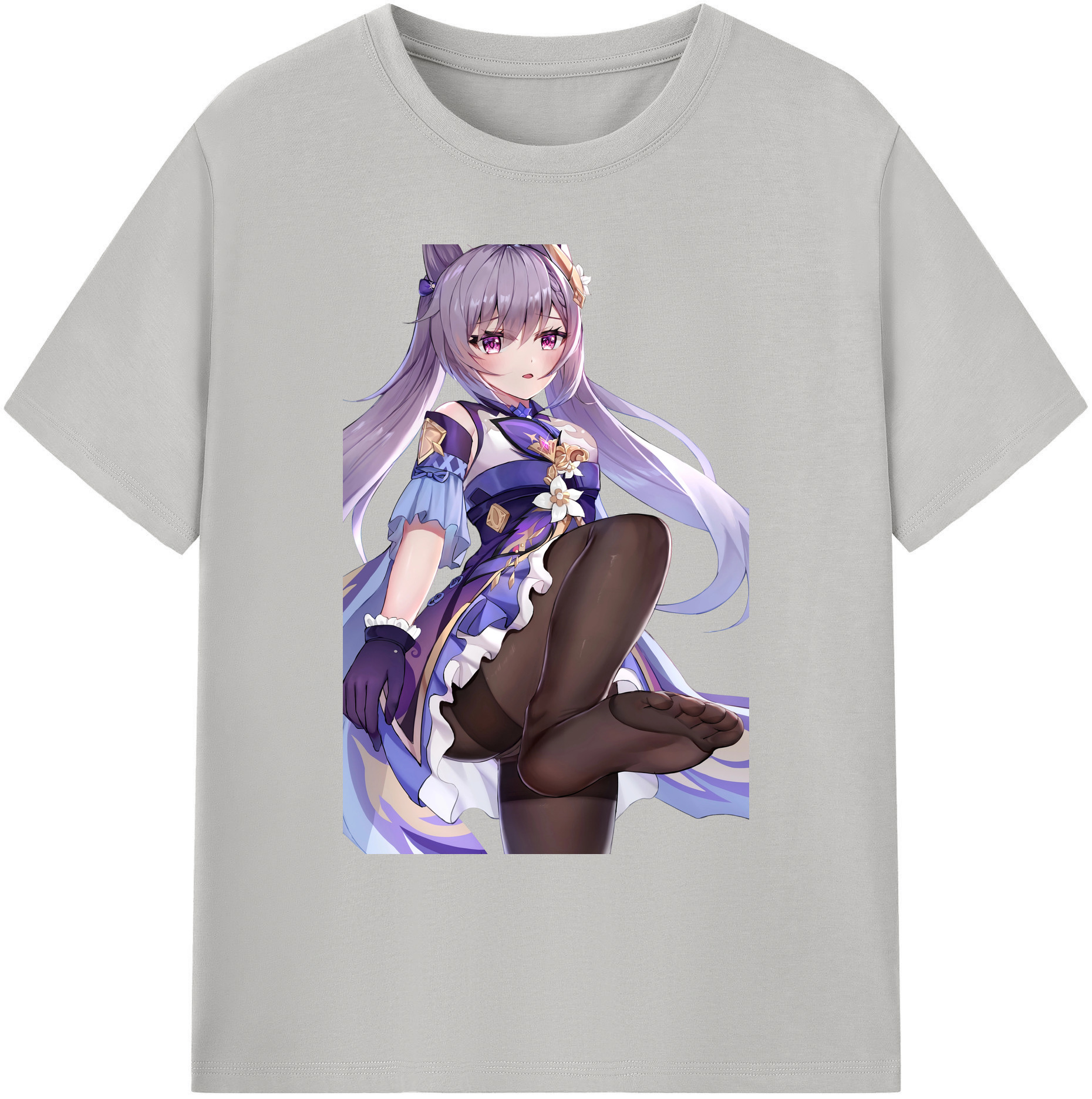 げんし神 刻晴 こくせい genshin Kokusei 綿100％ メンズ半袖Tシャツ｜肌触りやわらか＆通気性