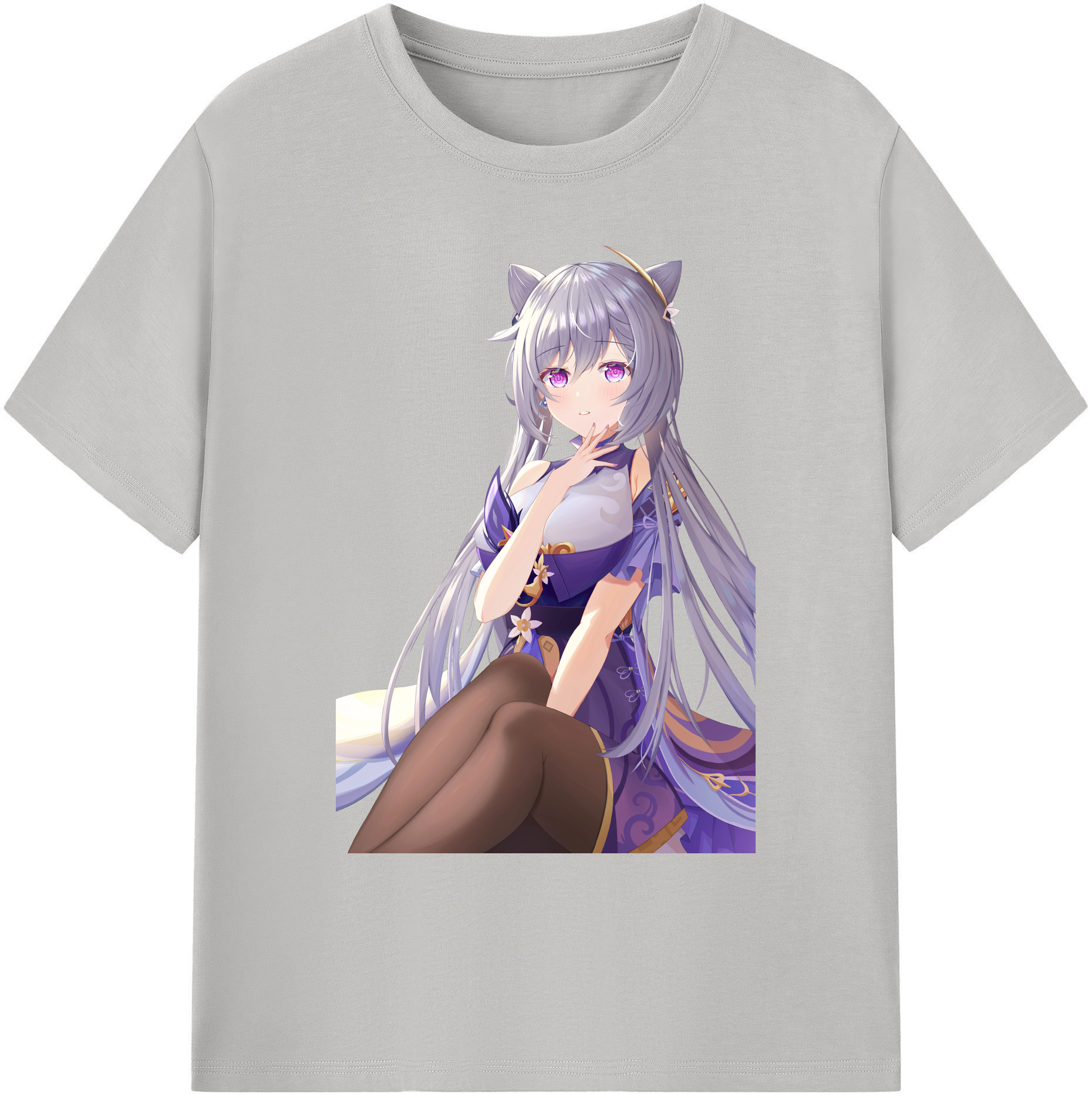 げんし神 刻晴 こくせい genshin Kokusei 綿100％ メンズ半袖Tシャツ｜肌触りやわらか＆通気性