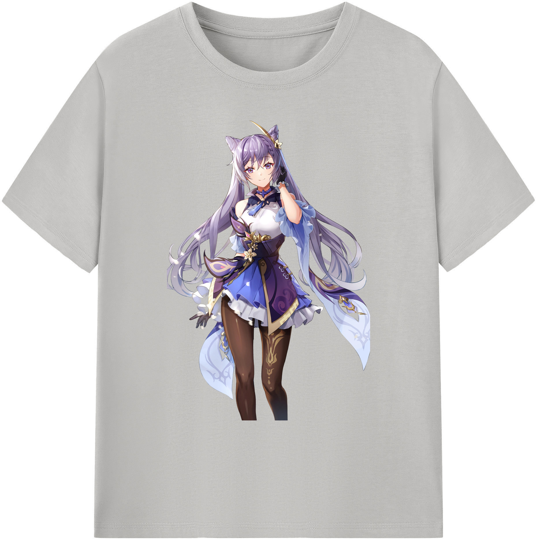 げんし神 刻晴 こくせい genshin Kokusei 綿100％ メンズ半袖Tシャツ｜肌触りやわらか＆通気性