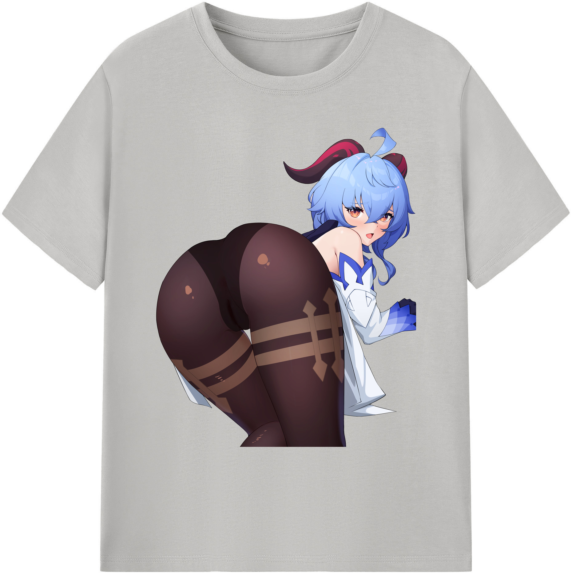 げんし神 甘雨 かんう genshin Ganyu 綿100％ メンズ半袖Tシャツ｜肌触りやわらか＆通気性