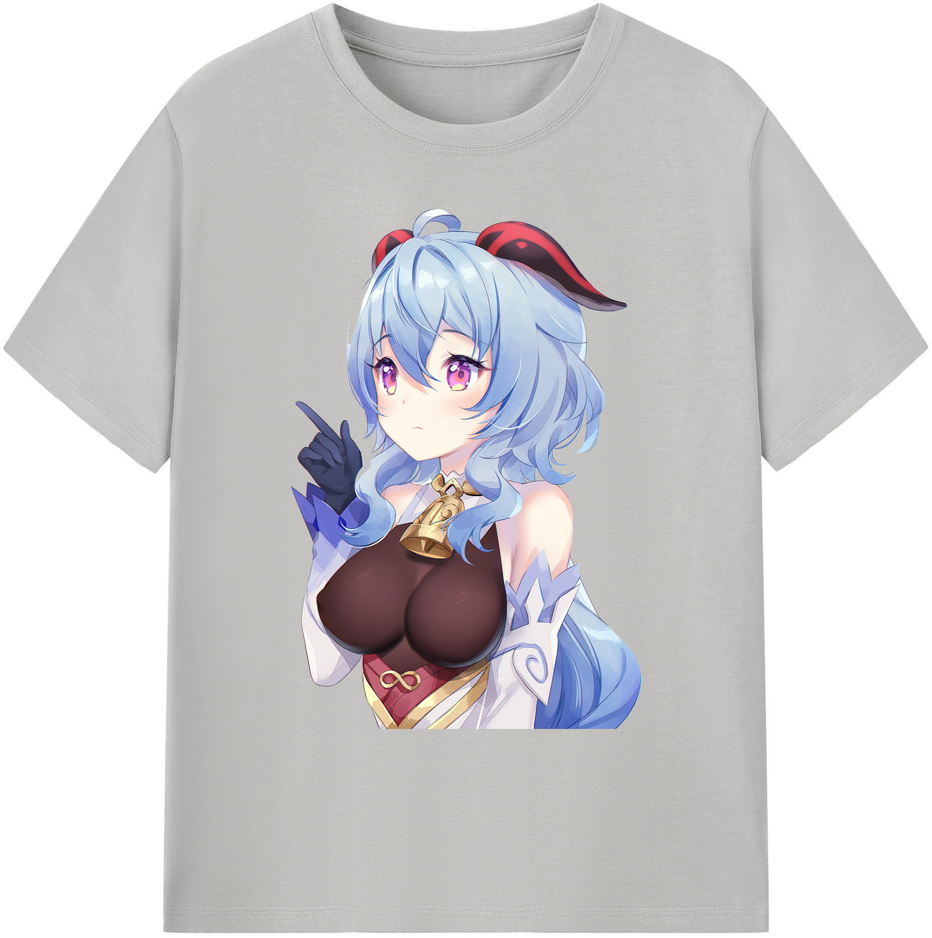 げんし神 甘雨 かんう genshin Ganyu 綿100％ メンズ半袖Tシャツ｜肌触りやわらか＆通気性
