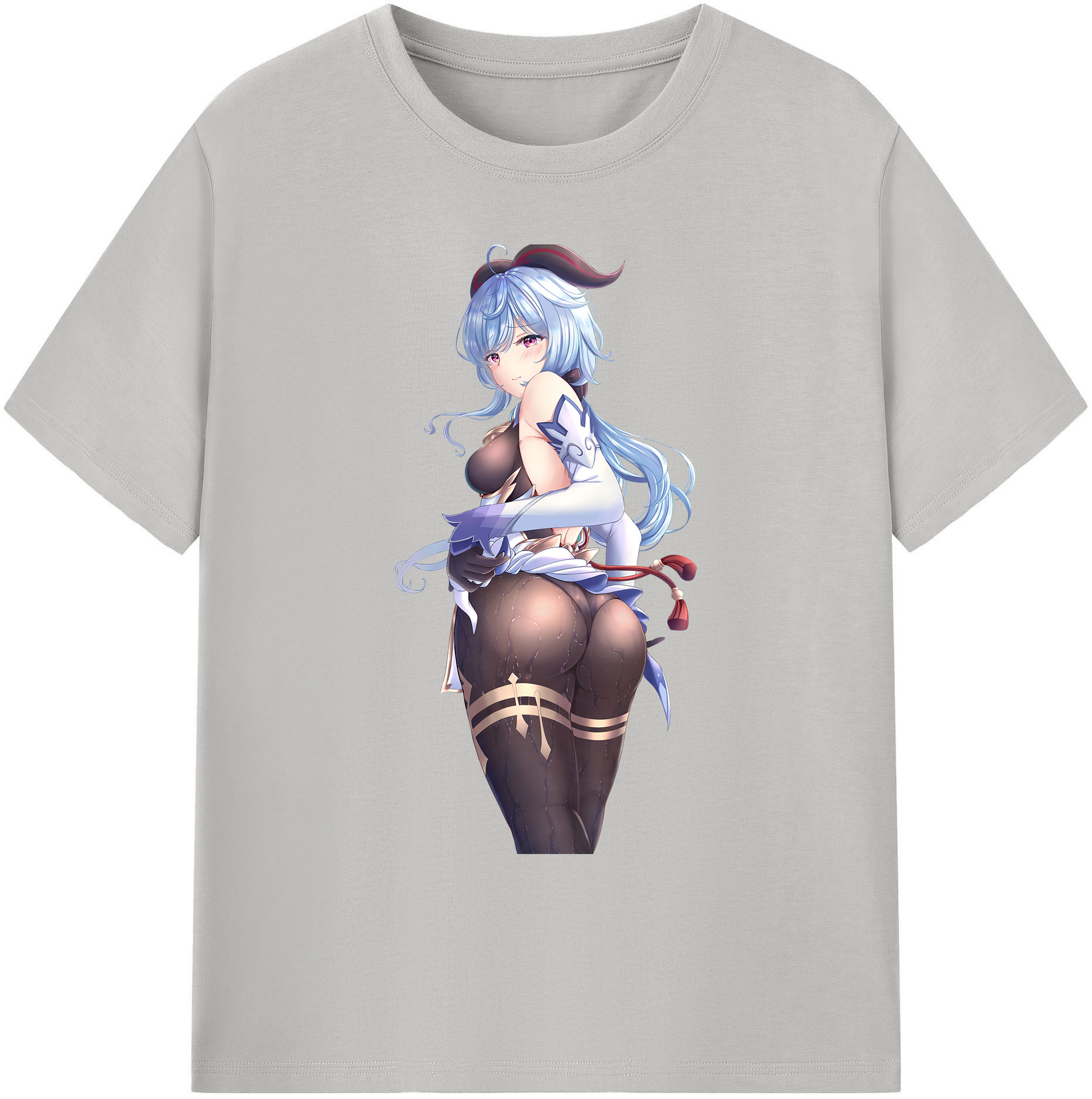 げんし神 甘雨 かんう genshin Ganyu 綿100％ メンズ半袖Tシャツ｜肌触りやわらか＆通気性