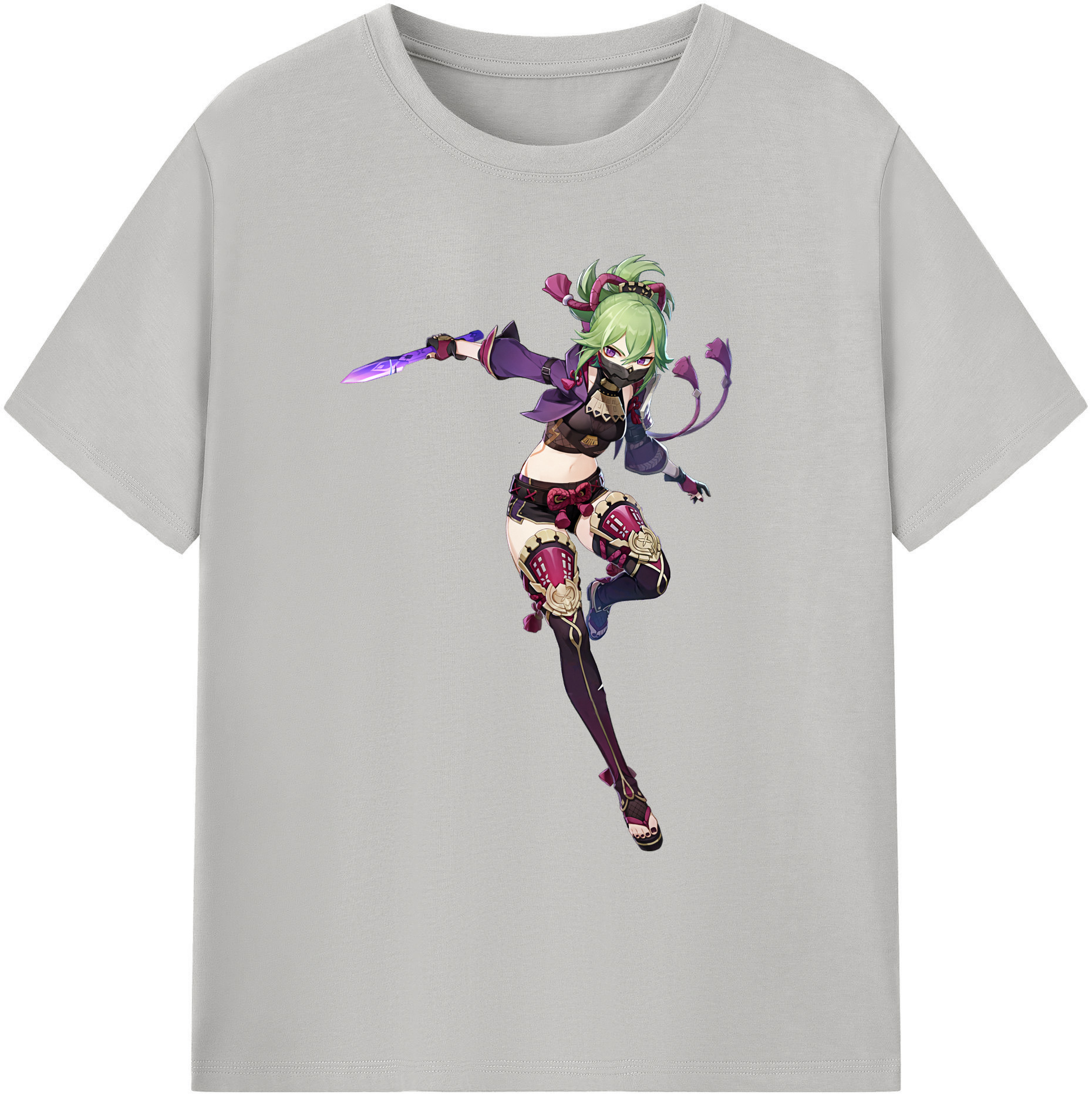 げんし神  久岐忍 くき しのぶ genshin Kuki Shinobu 綿100％ メンズ半袖Tシャツ｜肌触りやわらか＆通気性