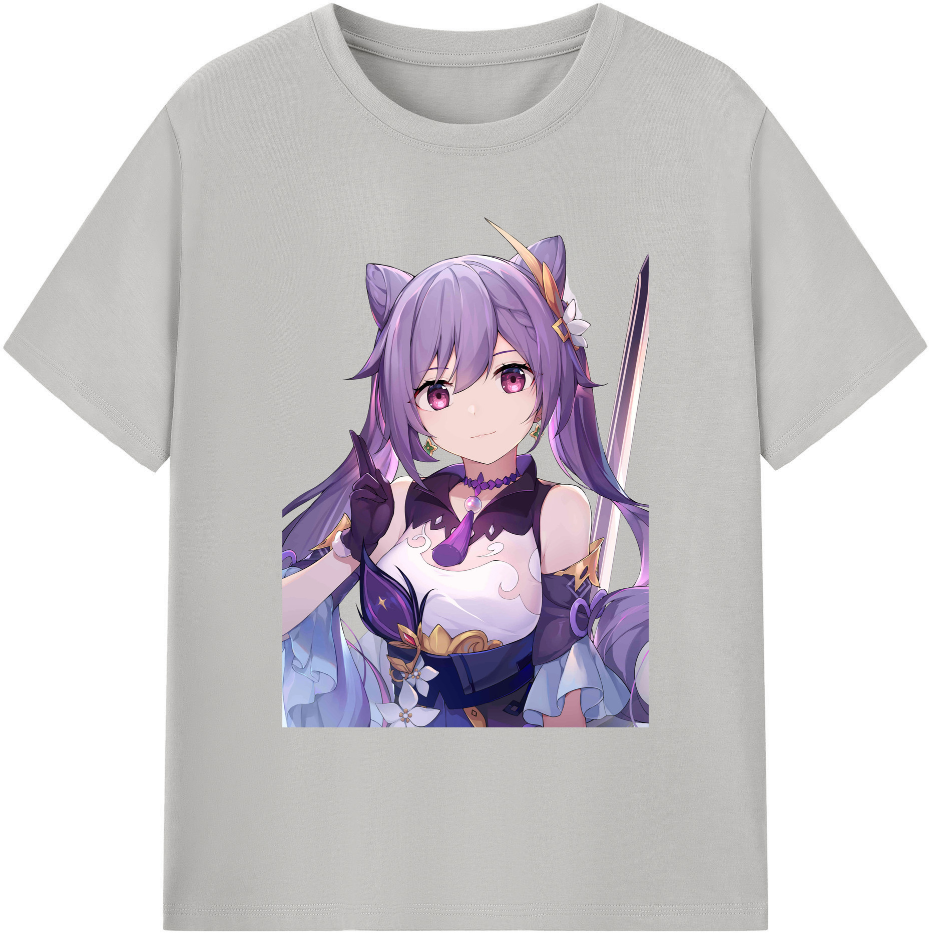 げんし神 刻晴 こくせい genshin Kokusei 綿100％ メンズ半袖Tシャツ｜肌触りやわらか＆通気性