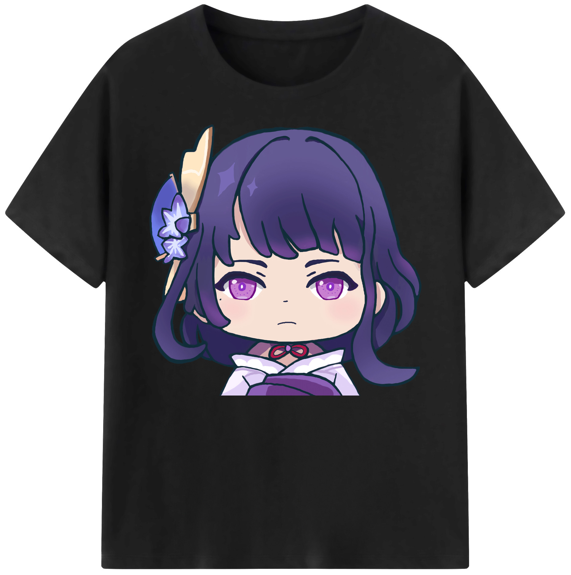 げんし神 雷電将軍 らいでんしょうぐん genshin Raiden Shogun 綿100％ メンズ半袖Tシャツ｜肌触りやわらか＆通気性