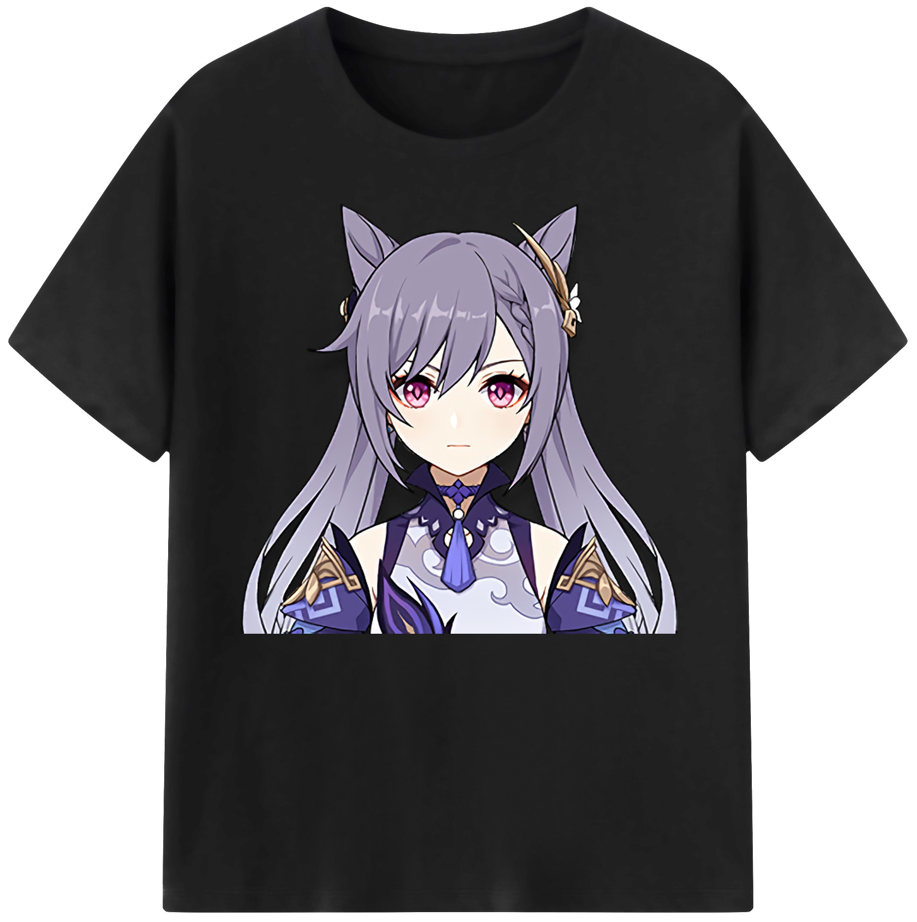 げんし神 刻晴 こくせい genshin Kokusei 綿100％ メンズ半袖Tシャツ｜肌触りやわらか＆通気性