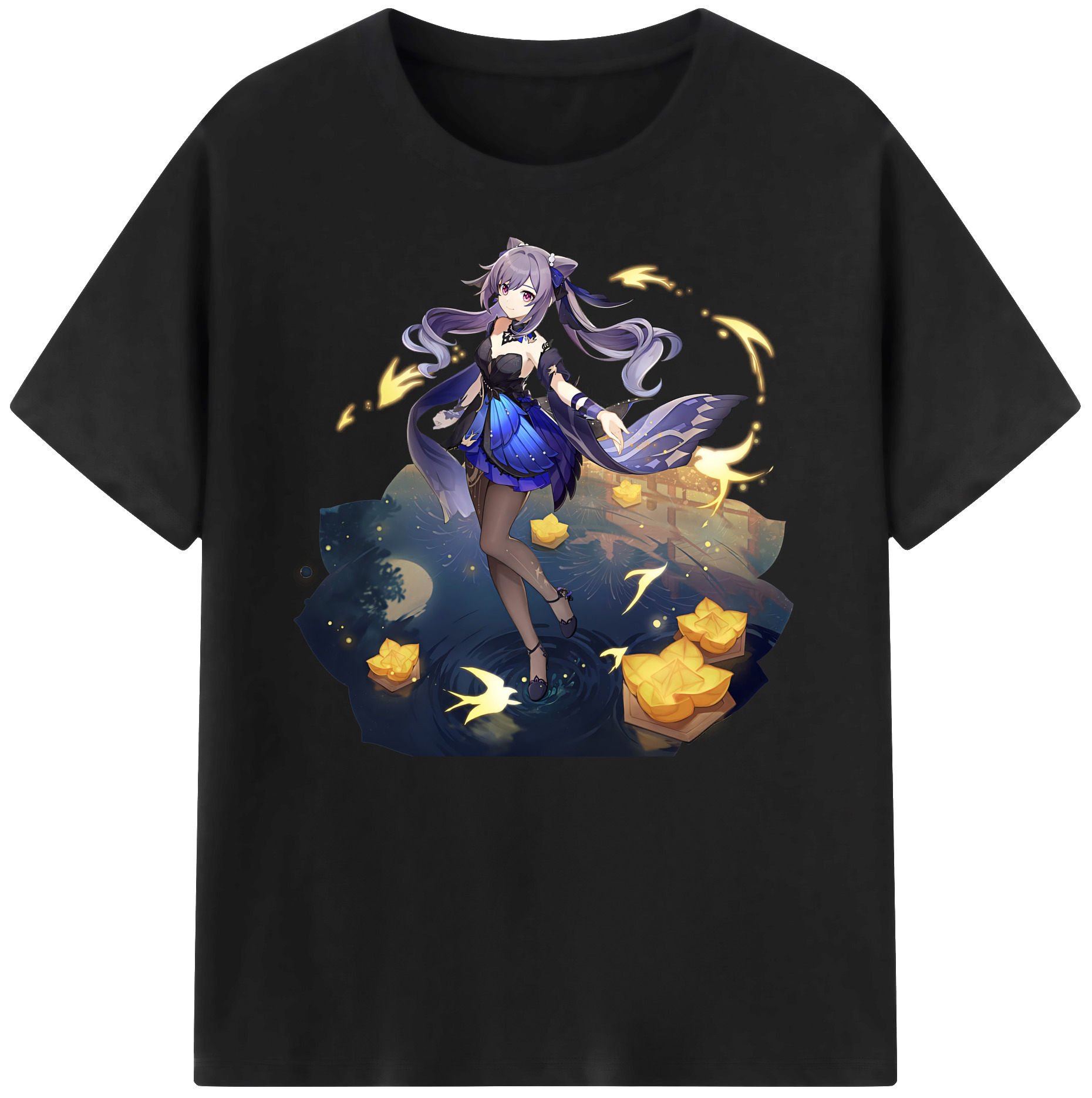 げんし神 刻晴 こくせい genshin Kokusei 綿100％ メンズ半袖Tシャツ｜肌触りやわらか＆通気性