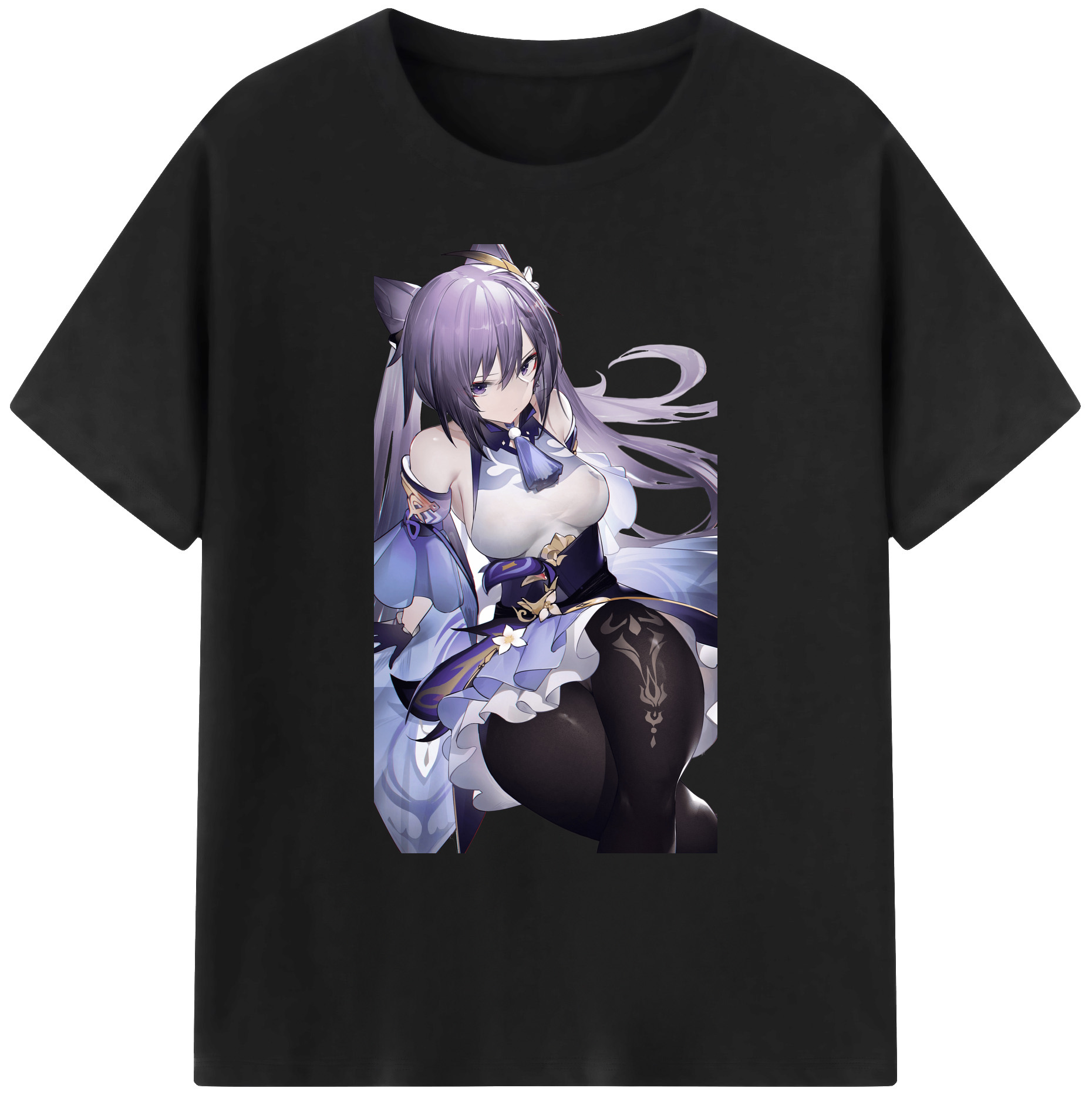 げんし神 刻晴 こくせい genshin Kokusei 綿100％ メンズ半袖Tシャツ｜肌触りやわらか＆通気性