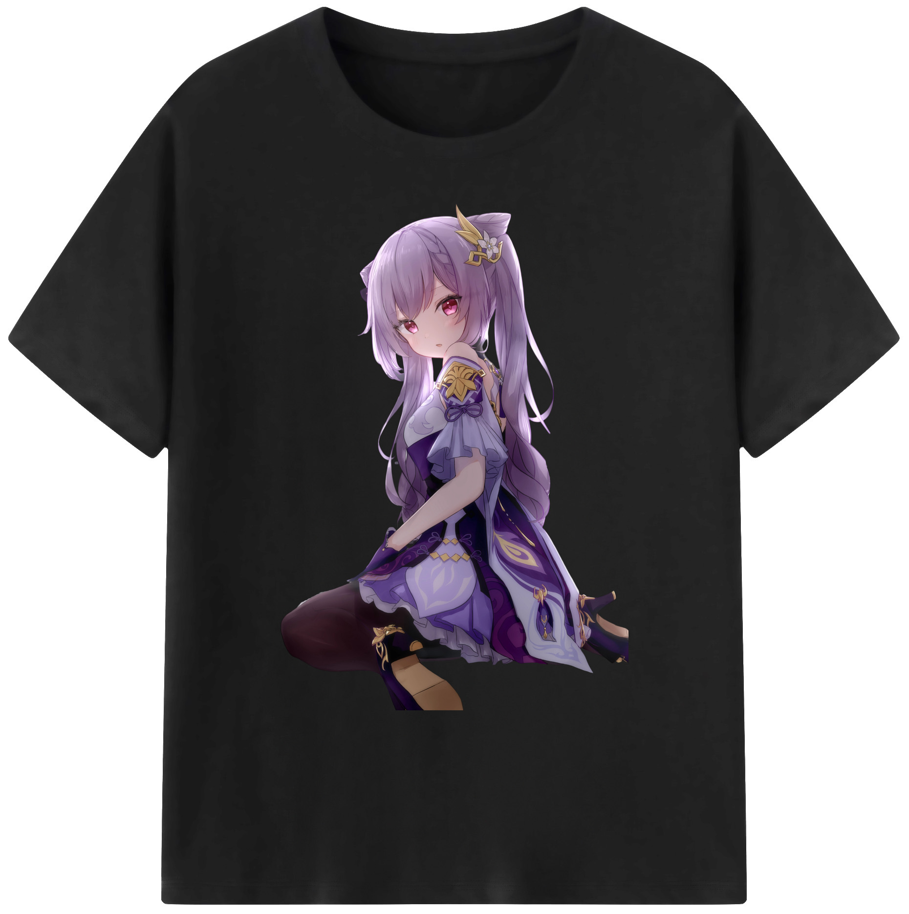 げんし神 刻晴 こくせい genshin Kokusei 綿100％ メンズ半袖Tシャツ｜肌触りやわらか＆通気性
