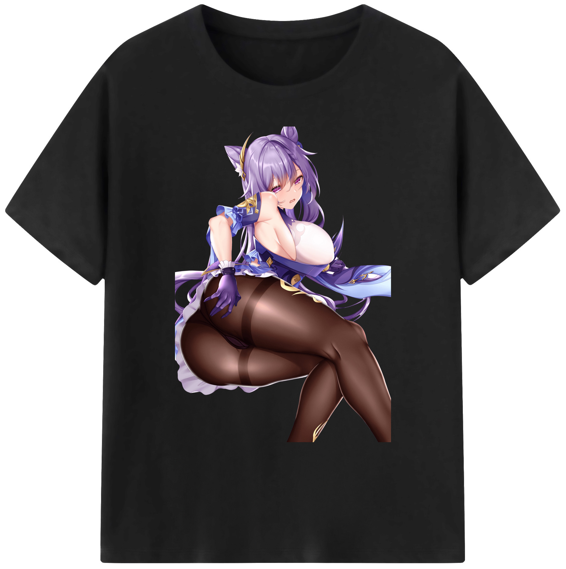 げんし神 刻晴 こくせい genshin Kokusei 綿100％ メンズ半袖Tシャツ｜肌触りやわらか＆通気性