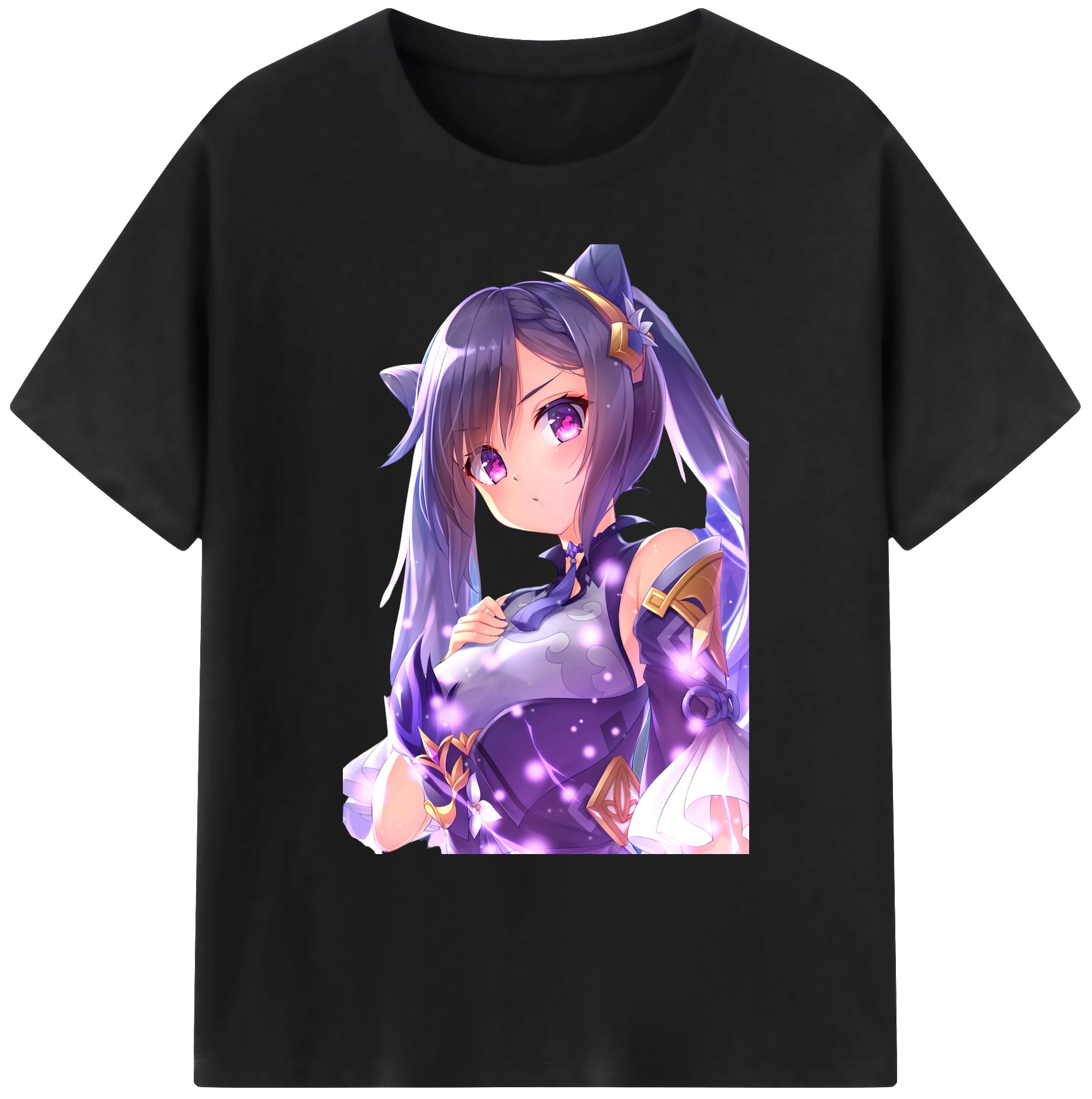 げんし神 刻晴 こくせい genshin Kokusei 綿100％ メンズ半袖Tシャツ｜肌触りやわらか＆通気性