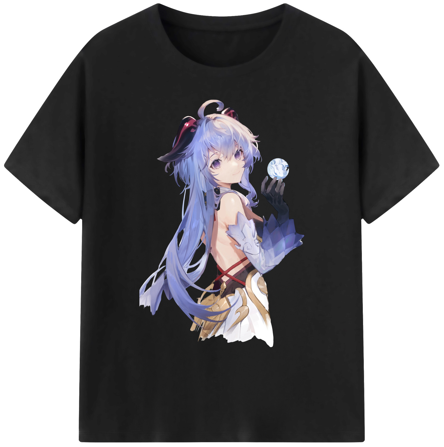 げんし神 甘雨 かんう genshin Ganyu 綿100％ メンズ半袖Tシャツ｜肌触りやわらか＆通気性