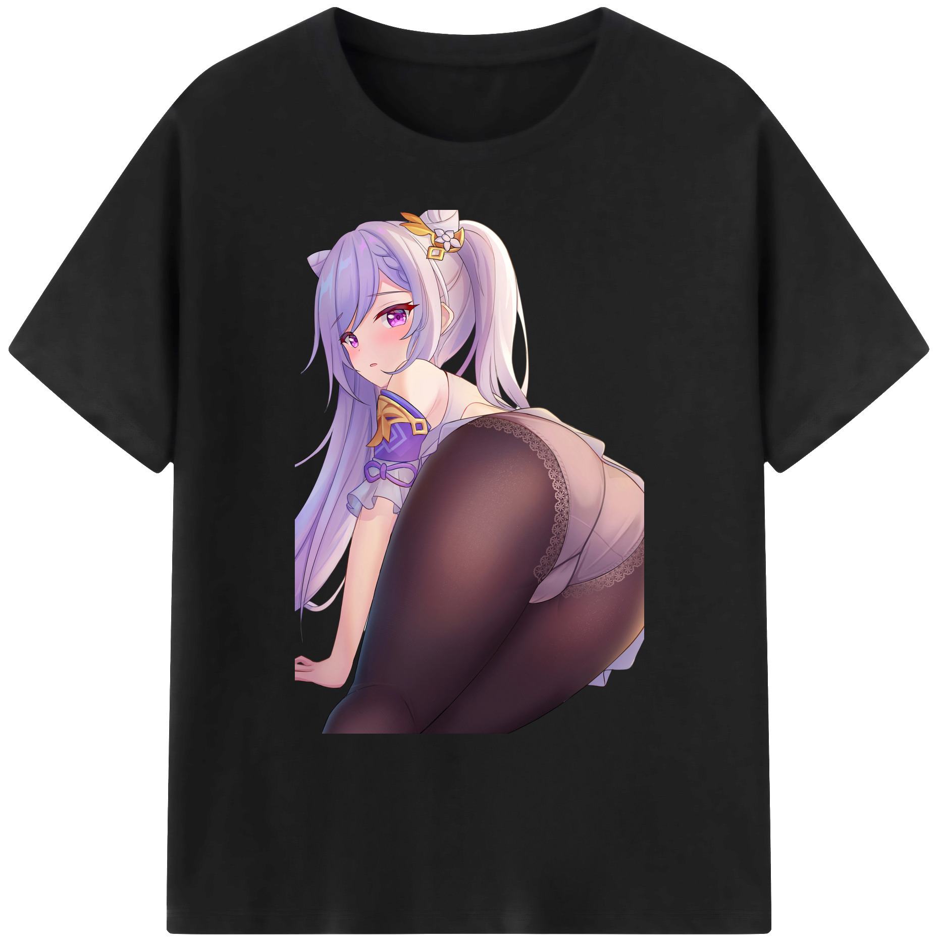 げんし神 刻晴 こくせい genshin Kokusei 綿100％ メンズ半袖Tシャツ｜肌触りやわらか＆通気性