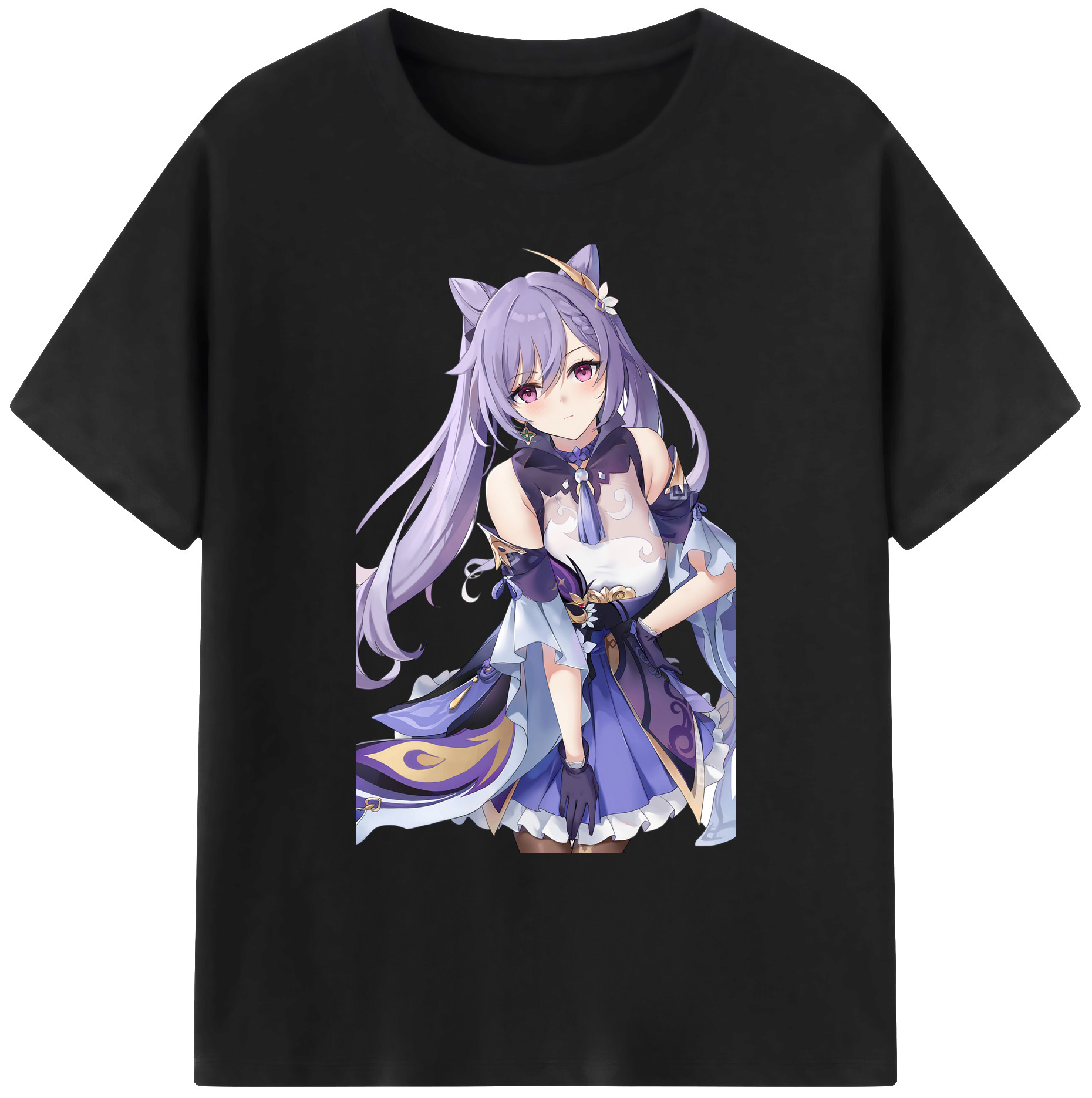 げんし神 刻晴 こくせい genshin Kokusei 綿100％ メンズ半袖Tシャツ｜肌触りやわらか＆通気性