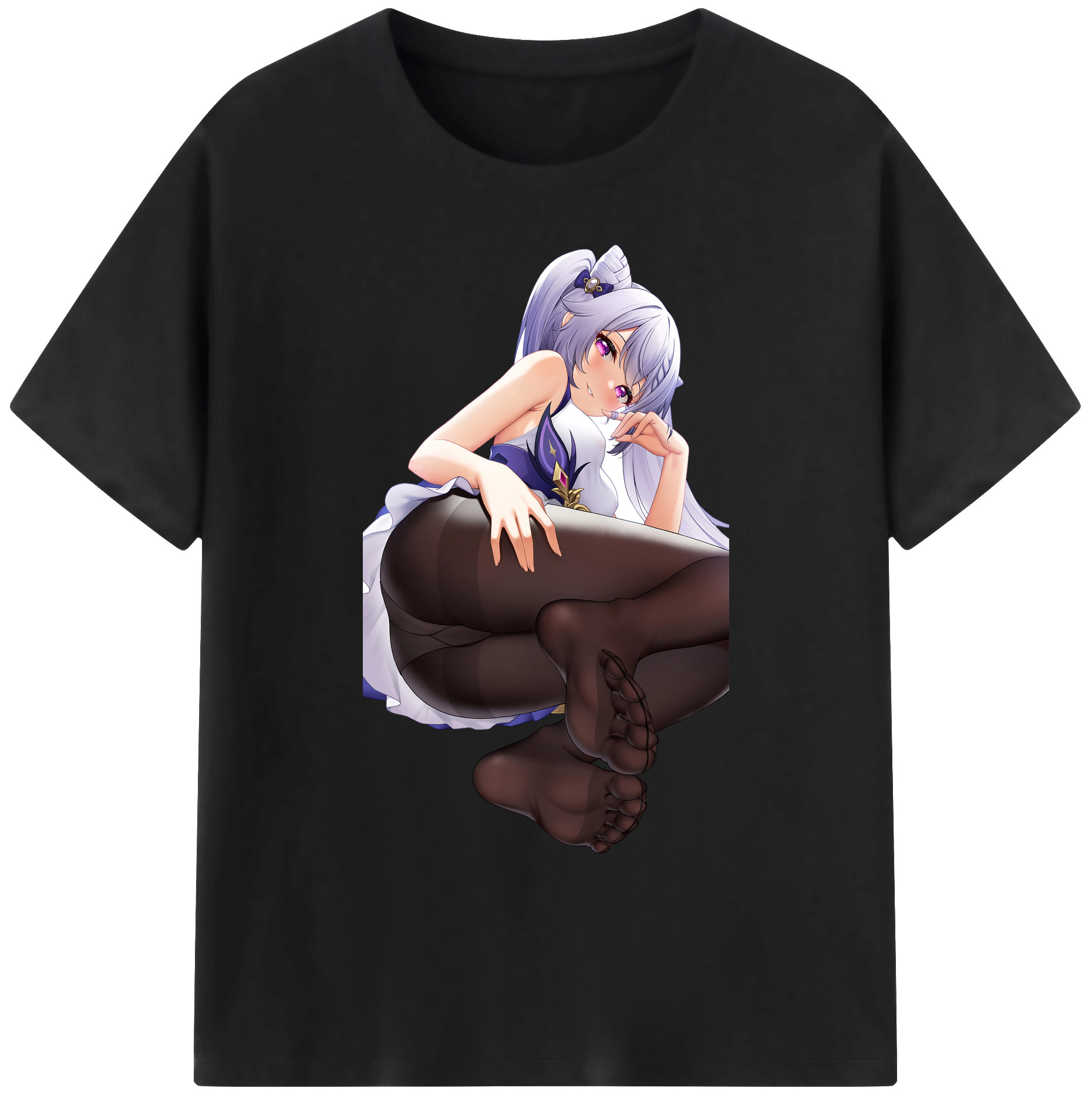 げんし神 刻晴 こくせい genshin Kokusei 綿100％ メンズ半袖Tシャツ｜肌触りやわらか＆通気性