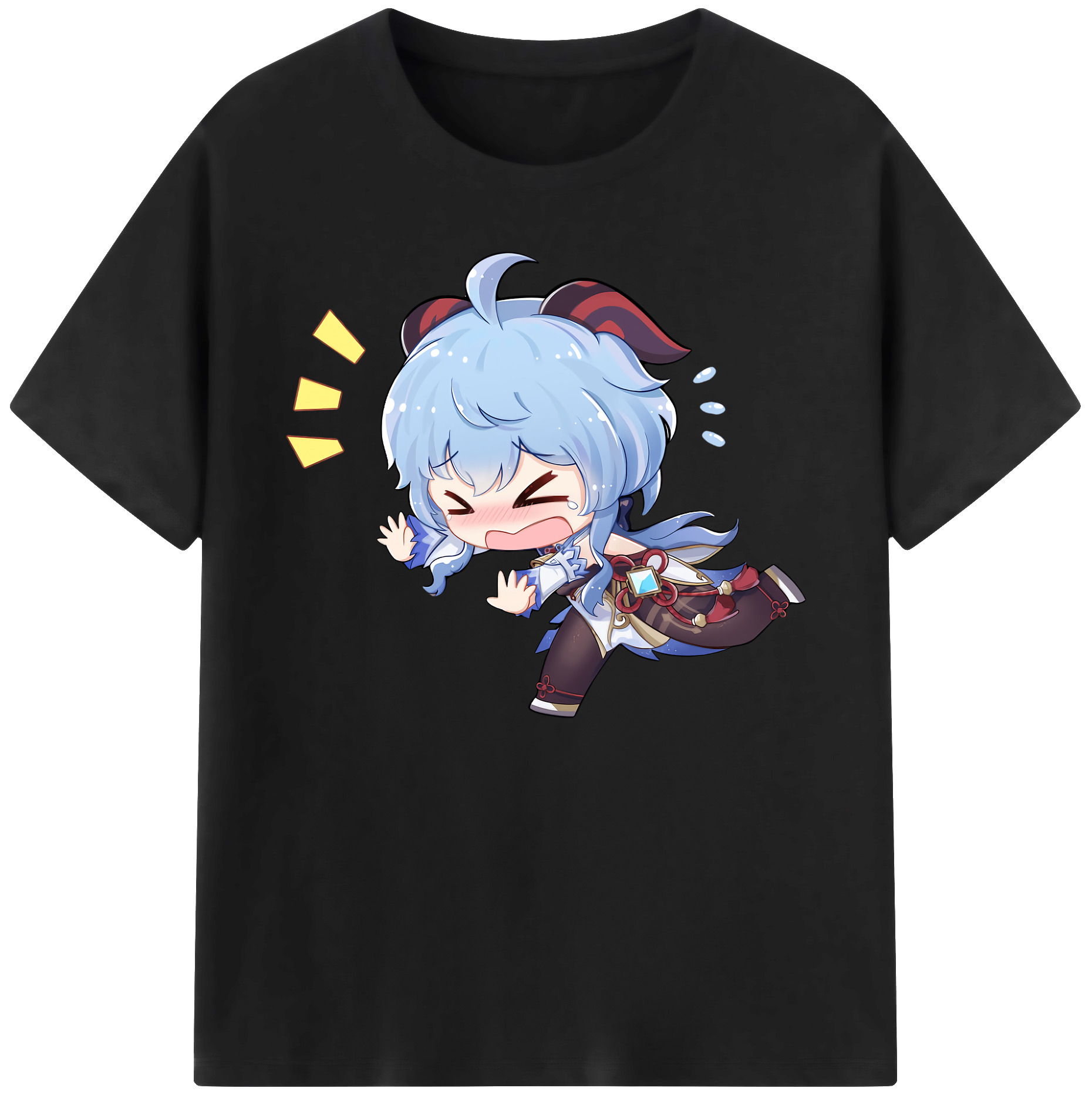 げんし神 甘雨 かんう genshin Ganyu 綿100％ メンズ半袖Tシャツ｜肌触りやわらか＆通気性