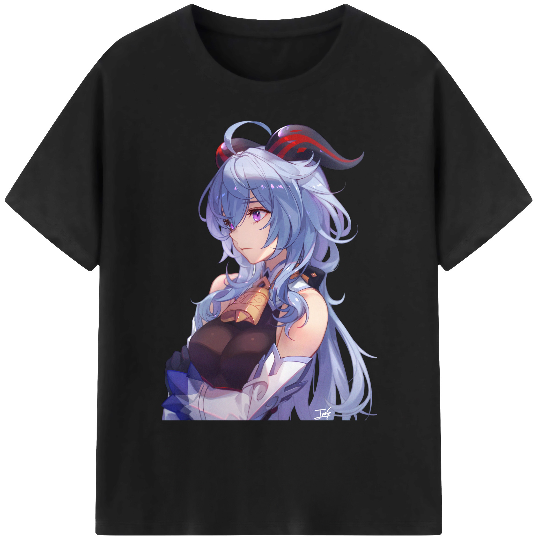 げんし神 甘雨 かんう genshin Ganyu 綿100％ メンズ半袖Tシャツ｜肌触りやわらか＆通気性
