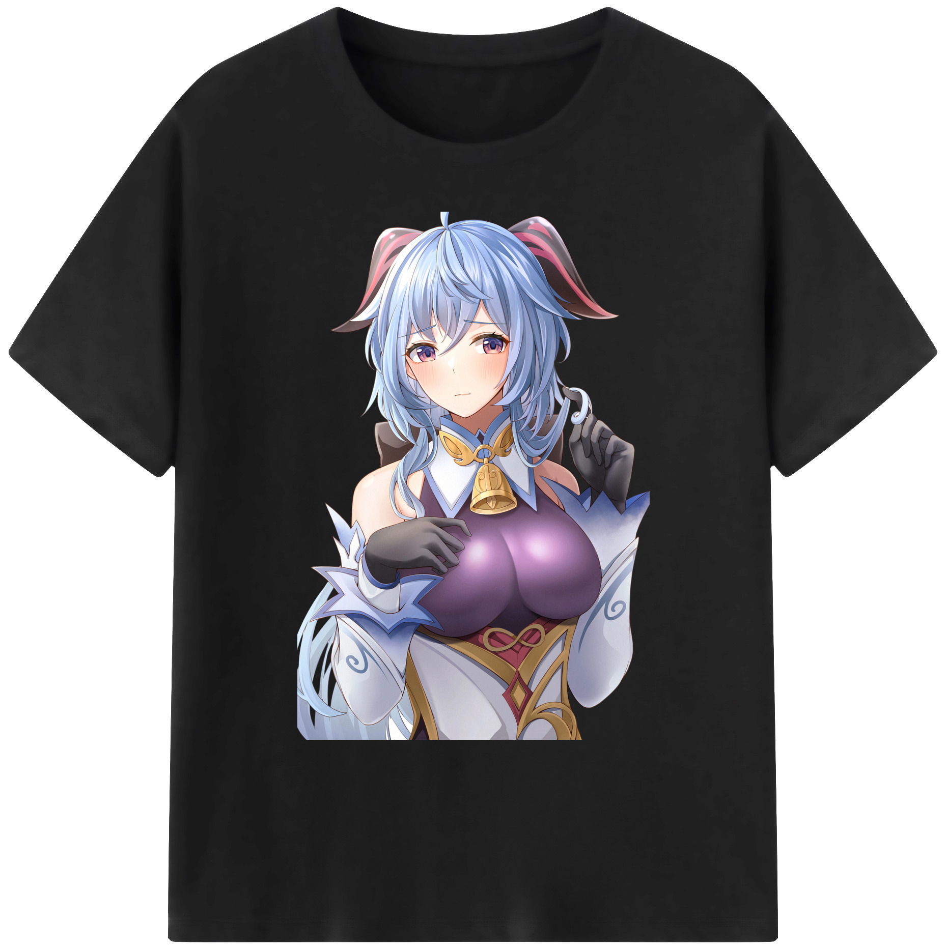 げんし神 甘雨 かんう genshin Ganyu 綿100％ メンズ半袖Tシャツ｜肌触りやわらか＆通気性