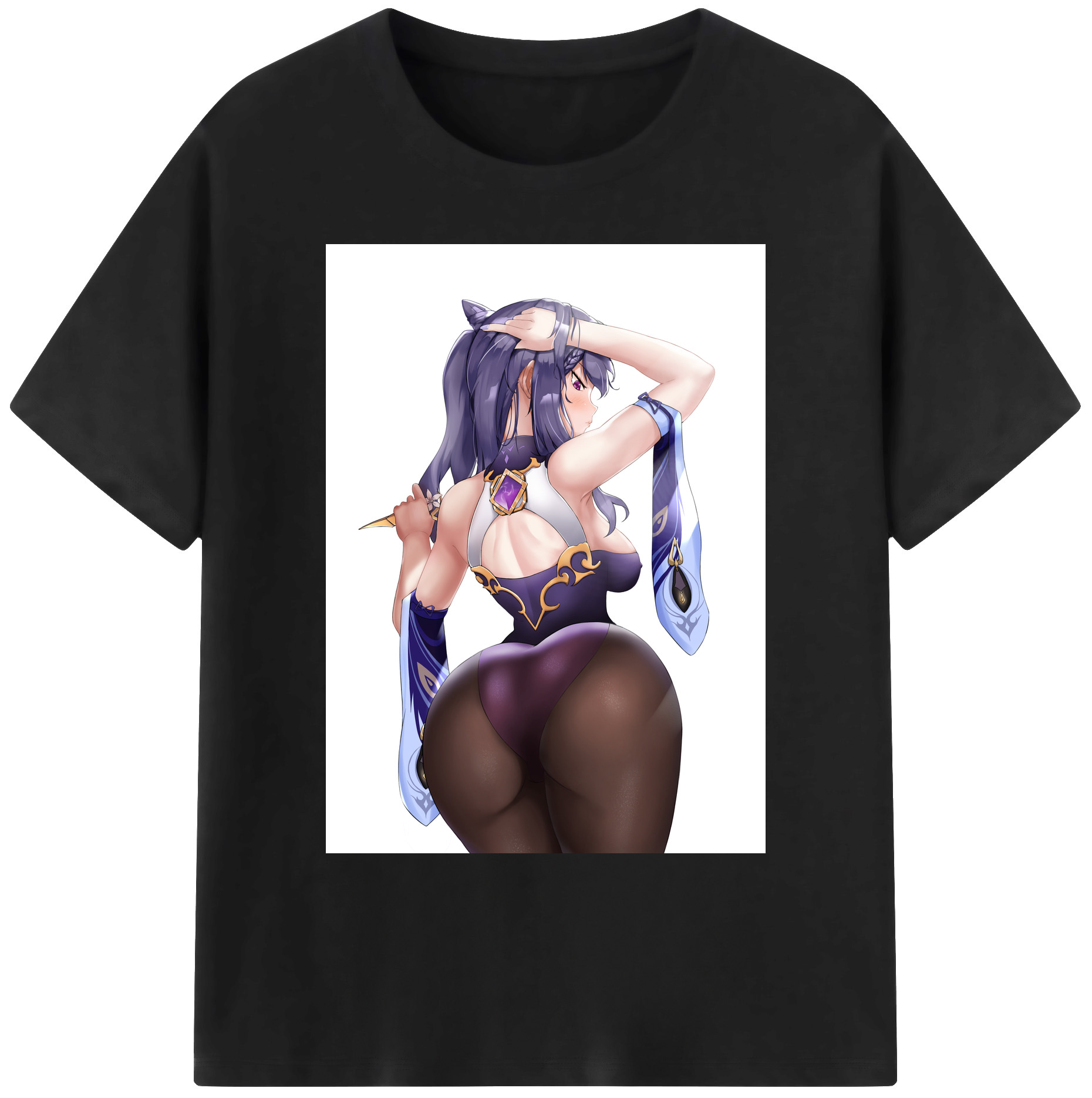げんし神 刻晴 こくせい genshin Kokusei 綿100％ メンズ半袖Tシャツ｜肌触りやわらか＆通気性