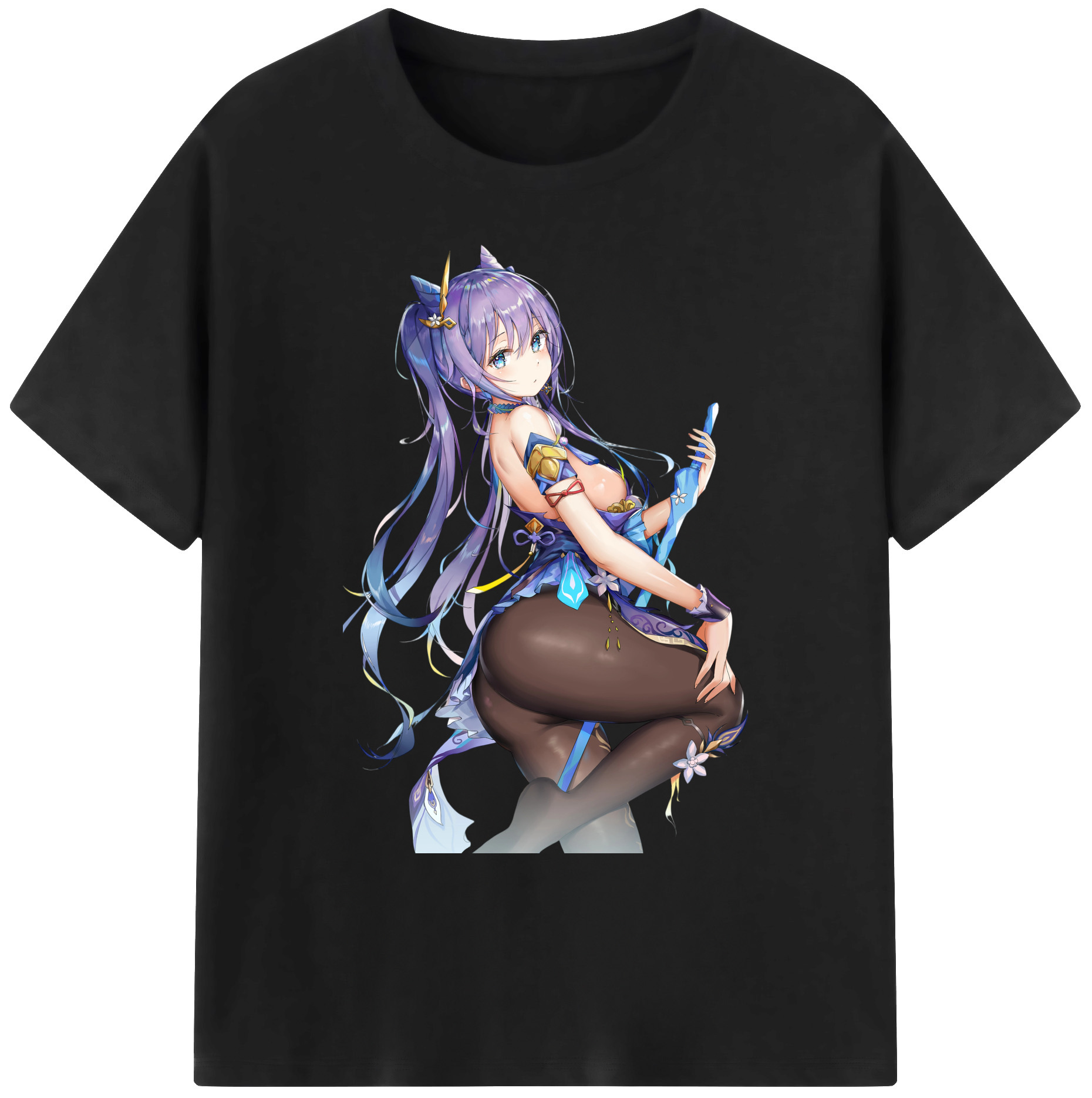 げんし神 刻晴 こくせい genshin Kokusei 綿100％ メンズ半袖Tシャツ｜肌触りやわらか＆通気性