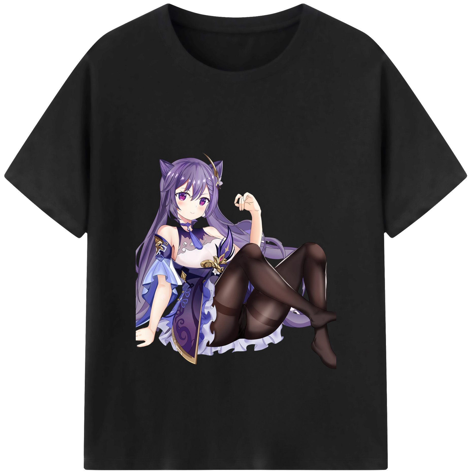 げんし神 刻晴 こくせい genshin Kokusei 綿100％ メンズ半袖Tシャツ｜肌触りやわらか＆通気性