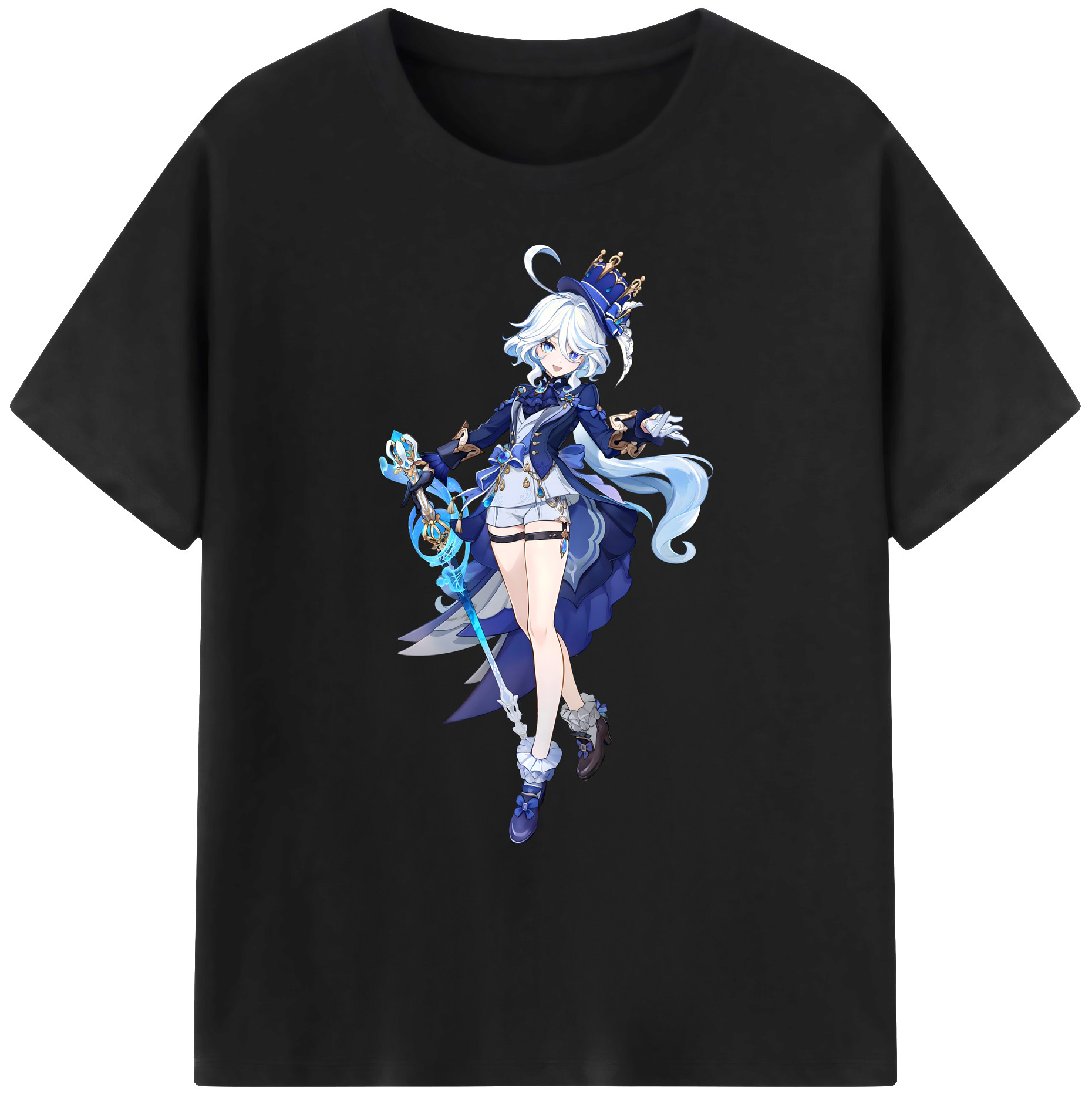 げんし神 フリーナ genshin Furina 綿100％ メンズ半袖Tシャツ｜肌触りやわらか＆通気性