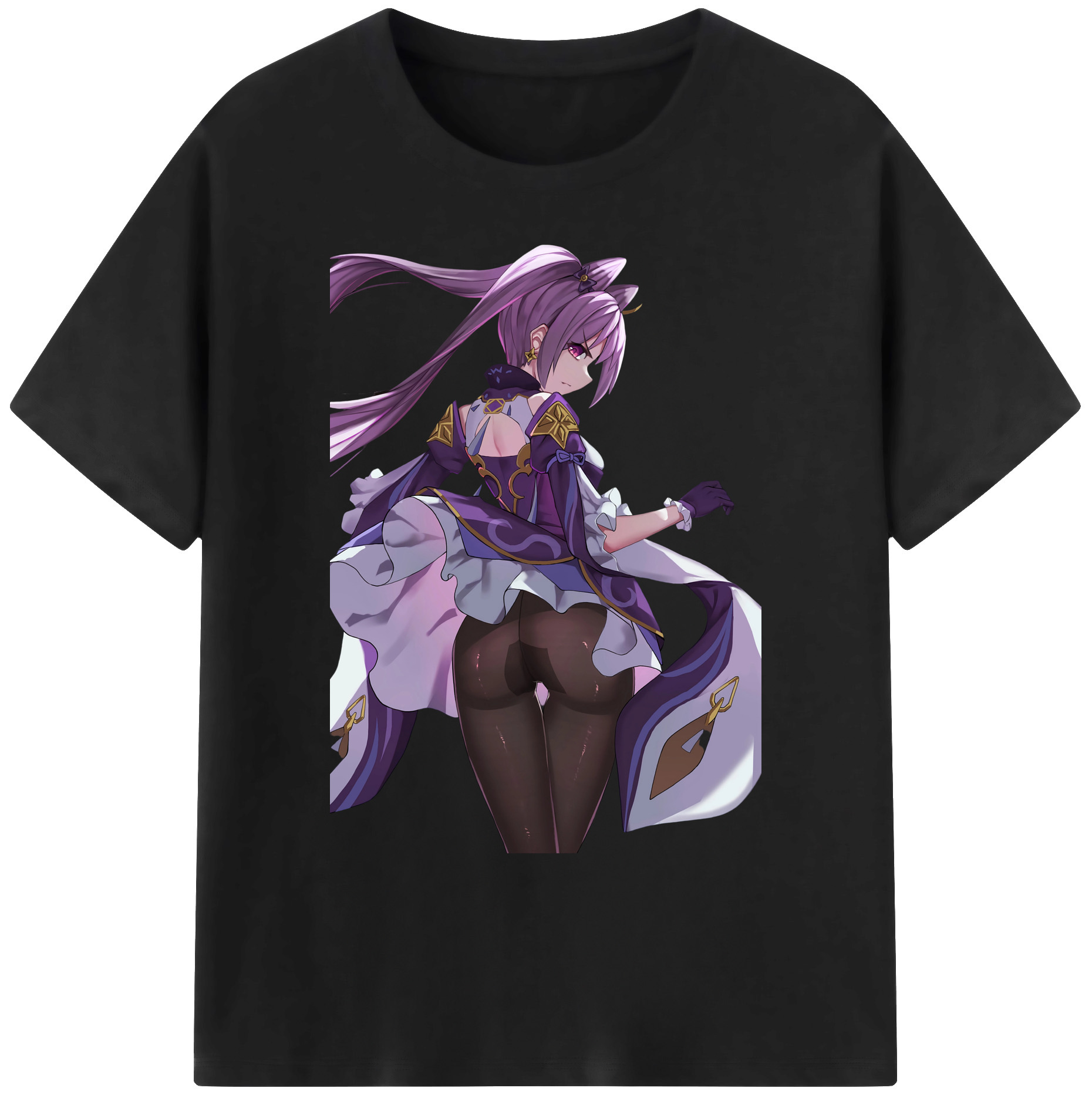 げんし神 刻晴 こくせい genshin Kokusei 綿100％ メンズ半袖Tシャツ｜肌触りやわらか＆通気性
