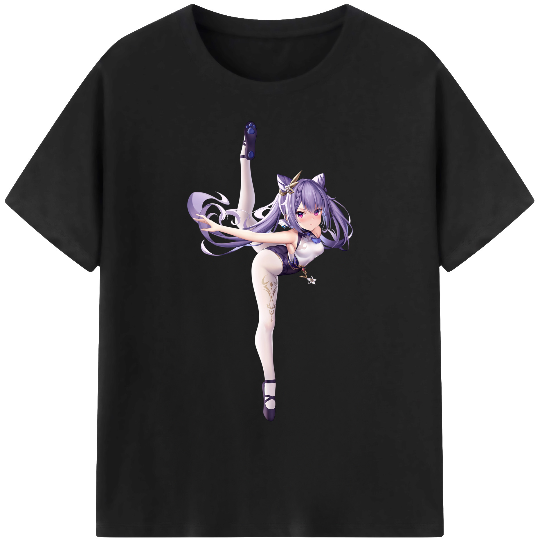 げんし神 刻晴 こくせい genshin Kokusei 綿100％ メンズ半袖Tシャツ｜肌触りやわらか＆通気性