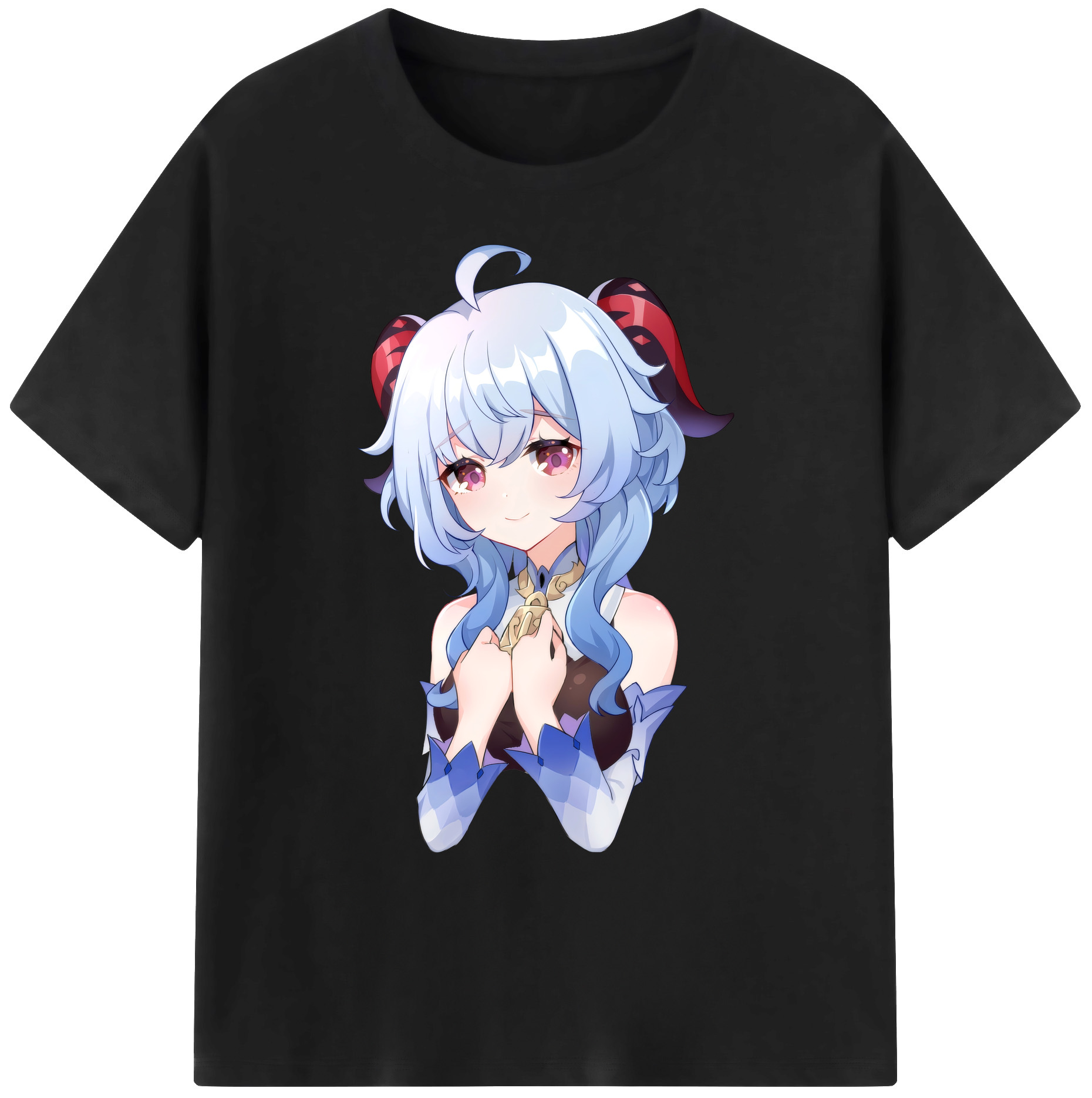 げんし神 甘雨 かんう genshin Ganyu 綿100％ メンズ半袖Tシャツ｜肌触りやわらか＆通気性