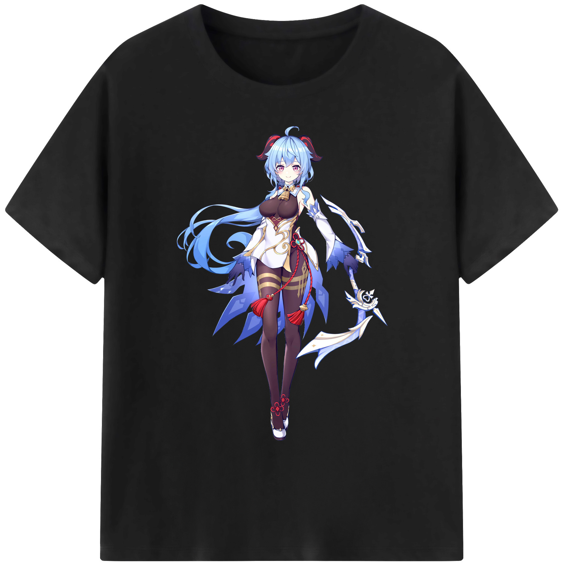 げんし神 甘雨 かんう genshin Ganyu 綿100％ メンズ半袖Tシャツ｜肌触りやわらか＆通気性