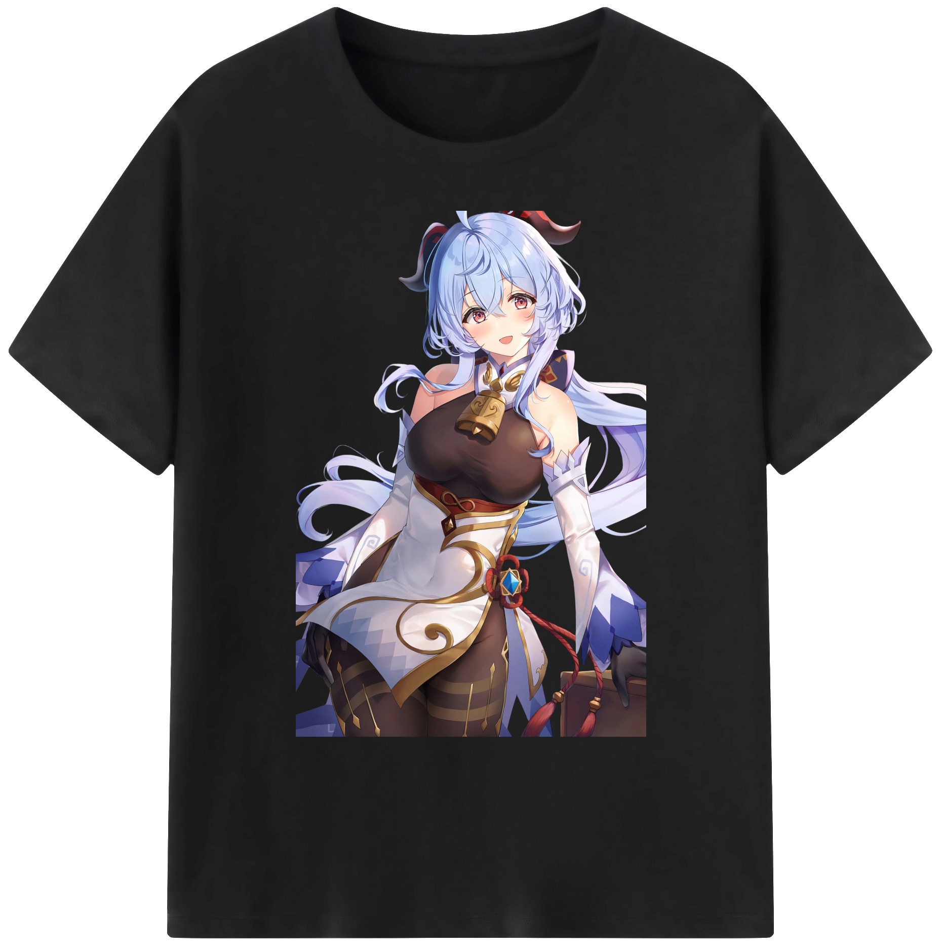 げんし神 甘雨 かんう genshin Ganyu 綿100％ メンズ半袖Tシャツ｜肌触りやわらか＆通気性