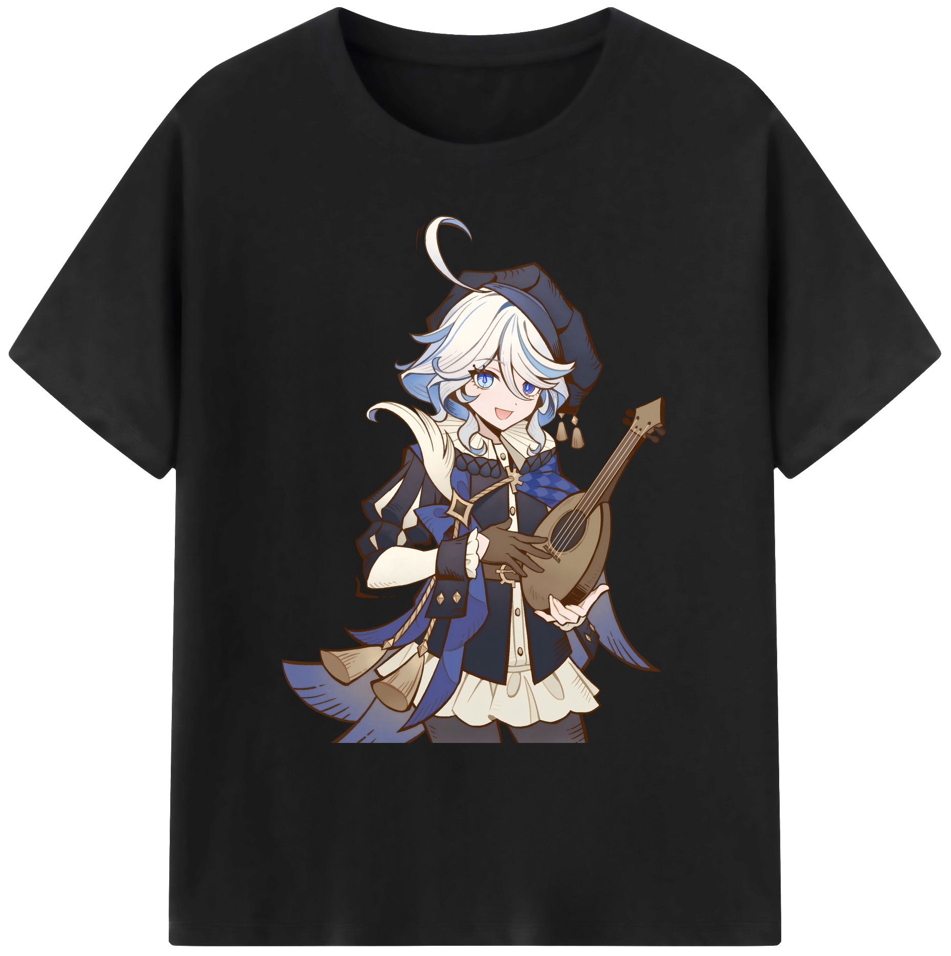 げんし神 フリーナ genshin Furina 綿100％ メンズ半袖Tシャツ｜肌触りやわらか＆通気性