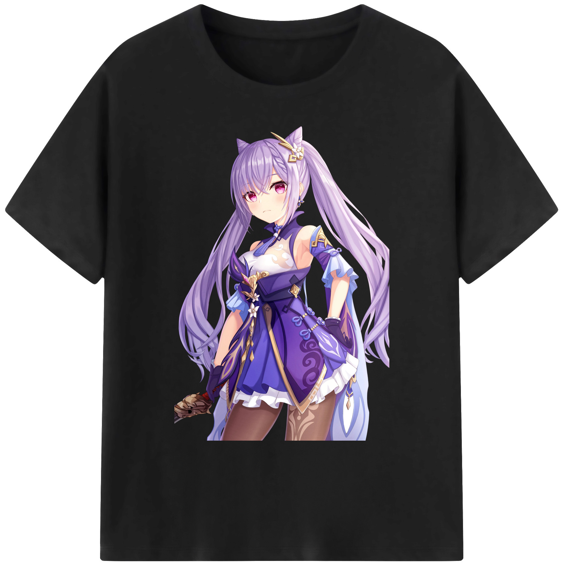 げんし神 刻晴 こくせい genshin Kokusei 綿100％ メンズ半袖Tシャツ｜肌触りやわらか＆通気性
