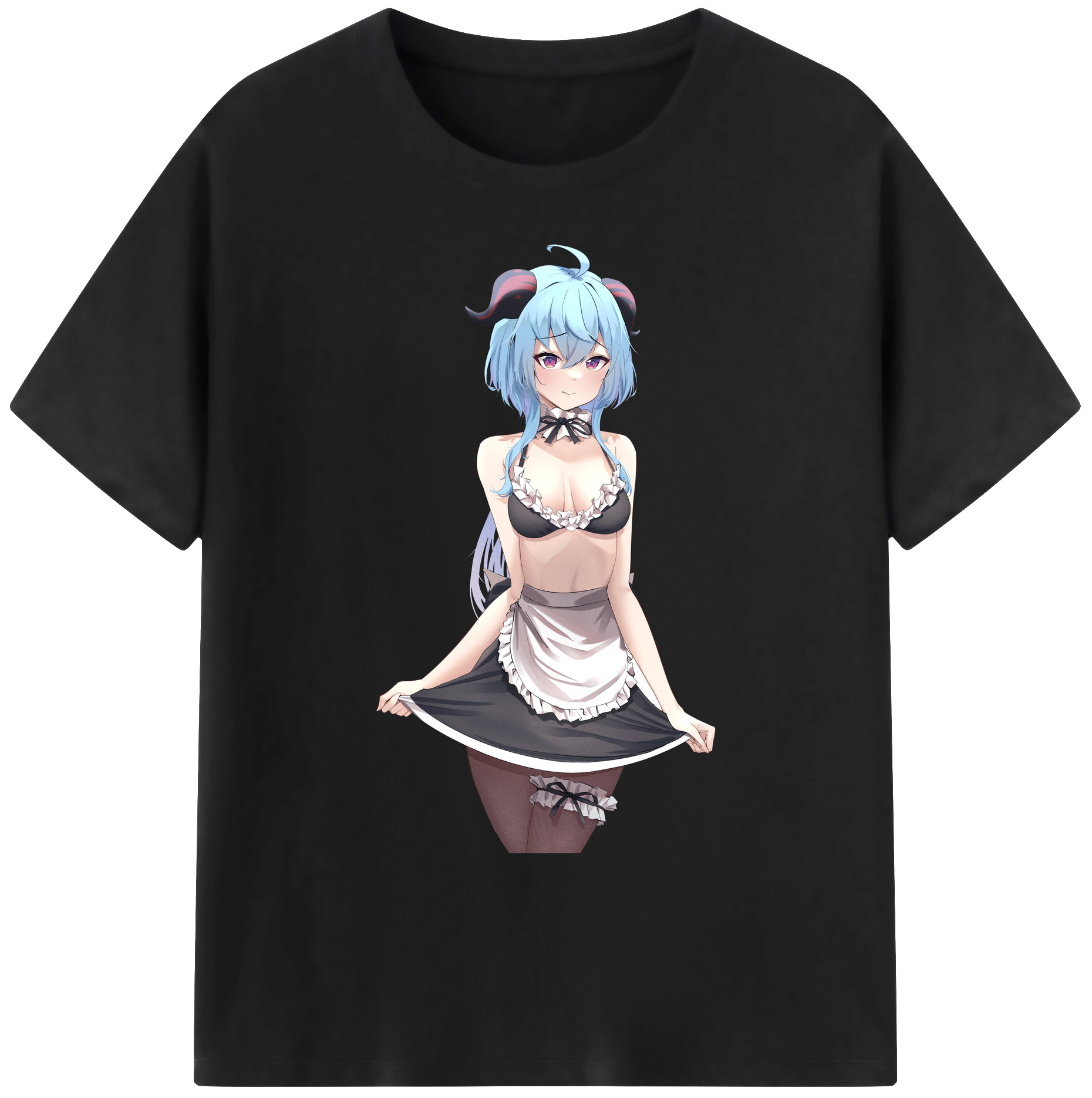 げんし神 甘雨 かんう genshin Ganyu 綿100％ メンズ半袖Tシャツ｜肌触りやわらか＆通気性