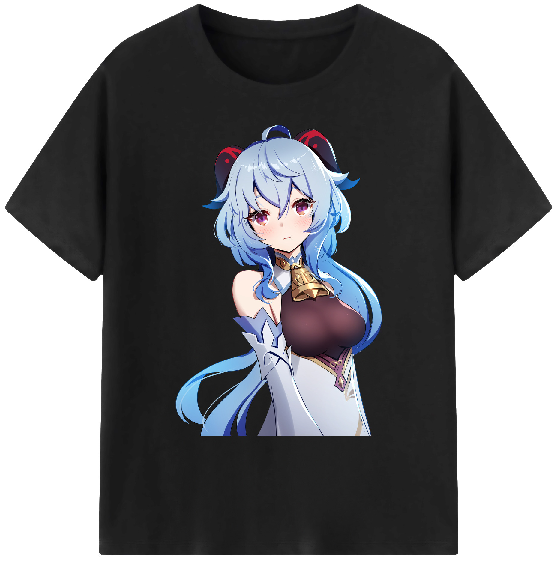 げんし神 甘雨 かんう genshin Ganyu 綿100％ メンズ半袖Tシャツ｜肌触りやわらか＆通気性