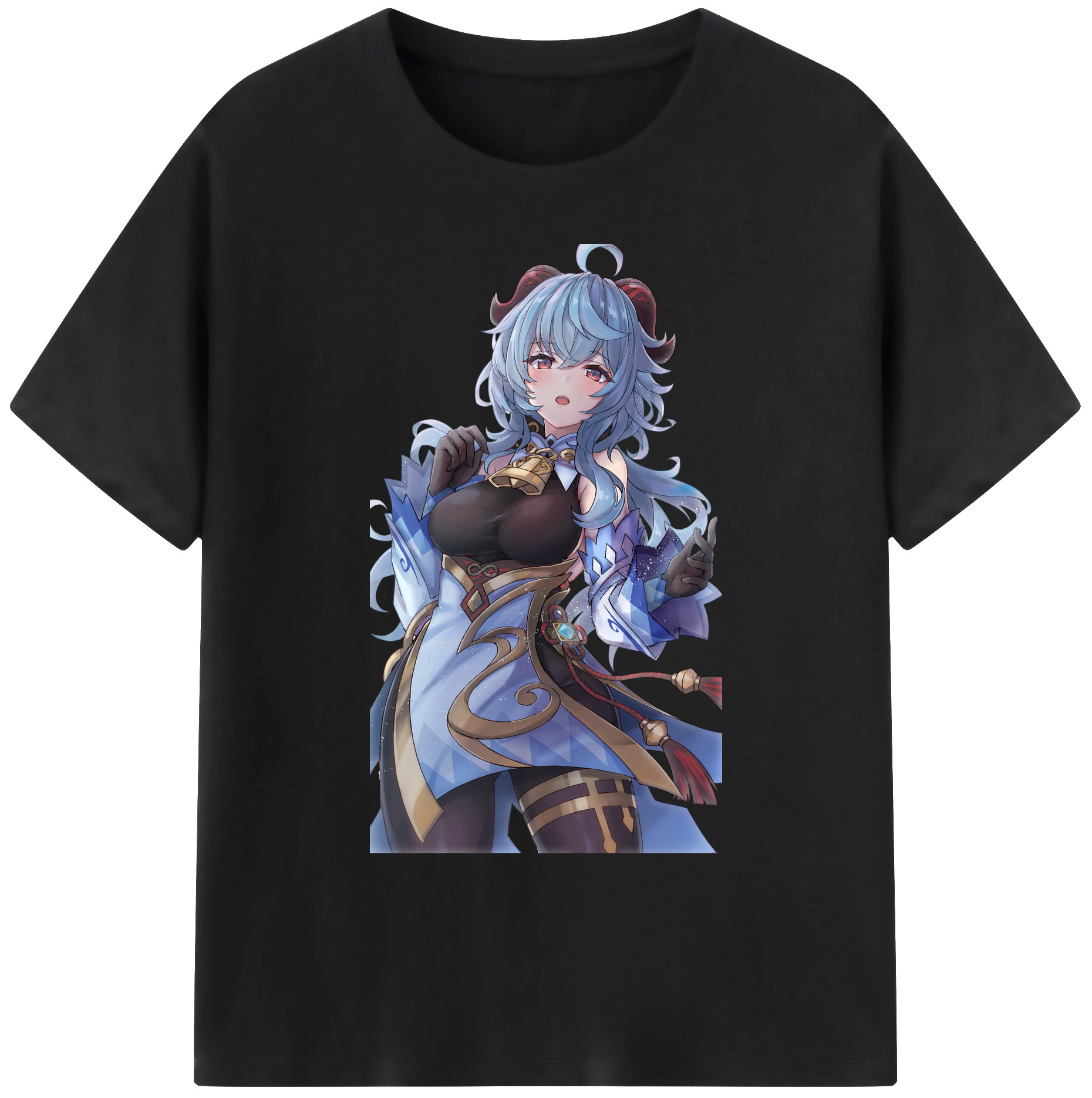 げんし神 甘雨 かんう genshin Ganyu 綿100％ メンズ半袖Tシャツ｜肌触りやわらか＆通気性