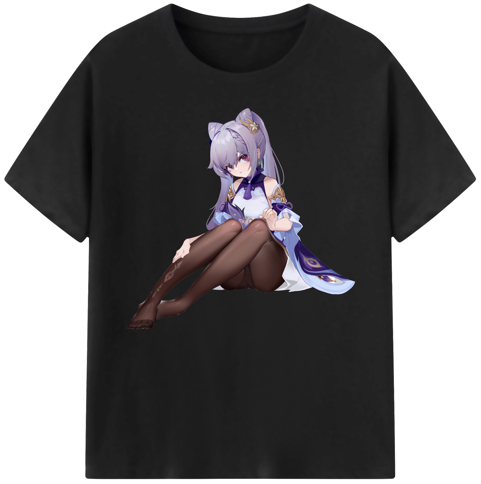 げんし神 刻晴 こくせい genshin Kokusei 綿100％ メンズ半袖Tシャツ｜肌触りやわらか＆通気性
