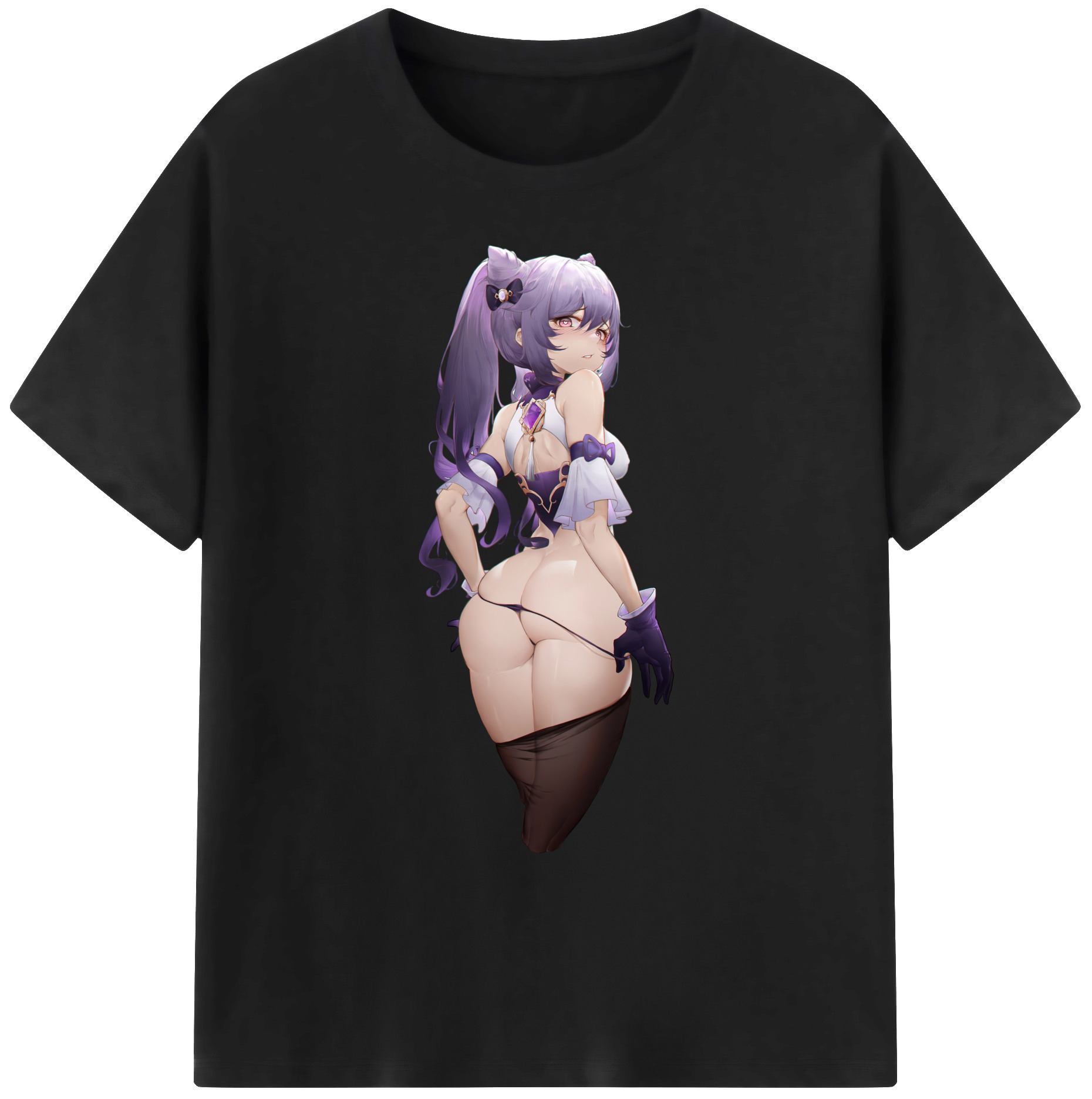 げんし神 刻晴 こくせい genshin Kokusei 綿100％ メンズ半袖Tシャツ｜肌触りやわらか＆通気性