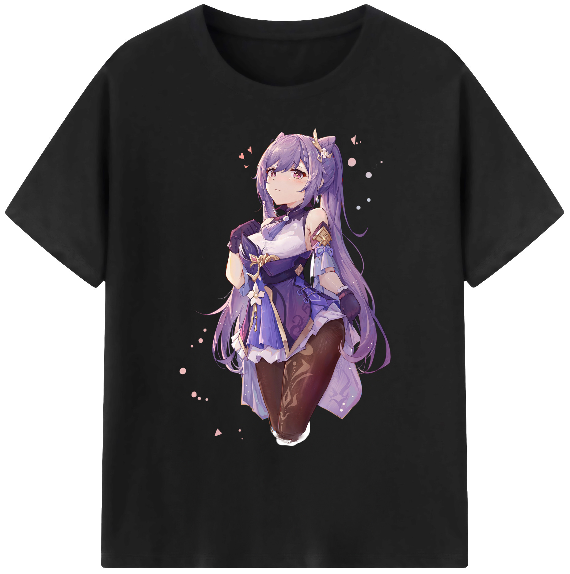 げんし神 刻晴 こくせい genshin Kokusei 綿100％ メンズ半袖Tシャツ｜肌触りやわらか＆通気性