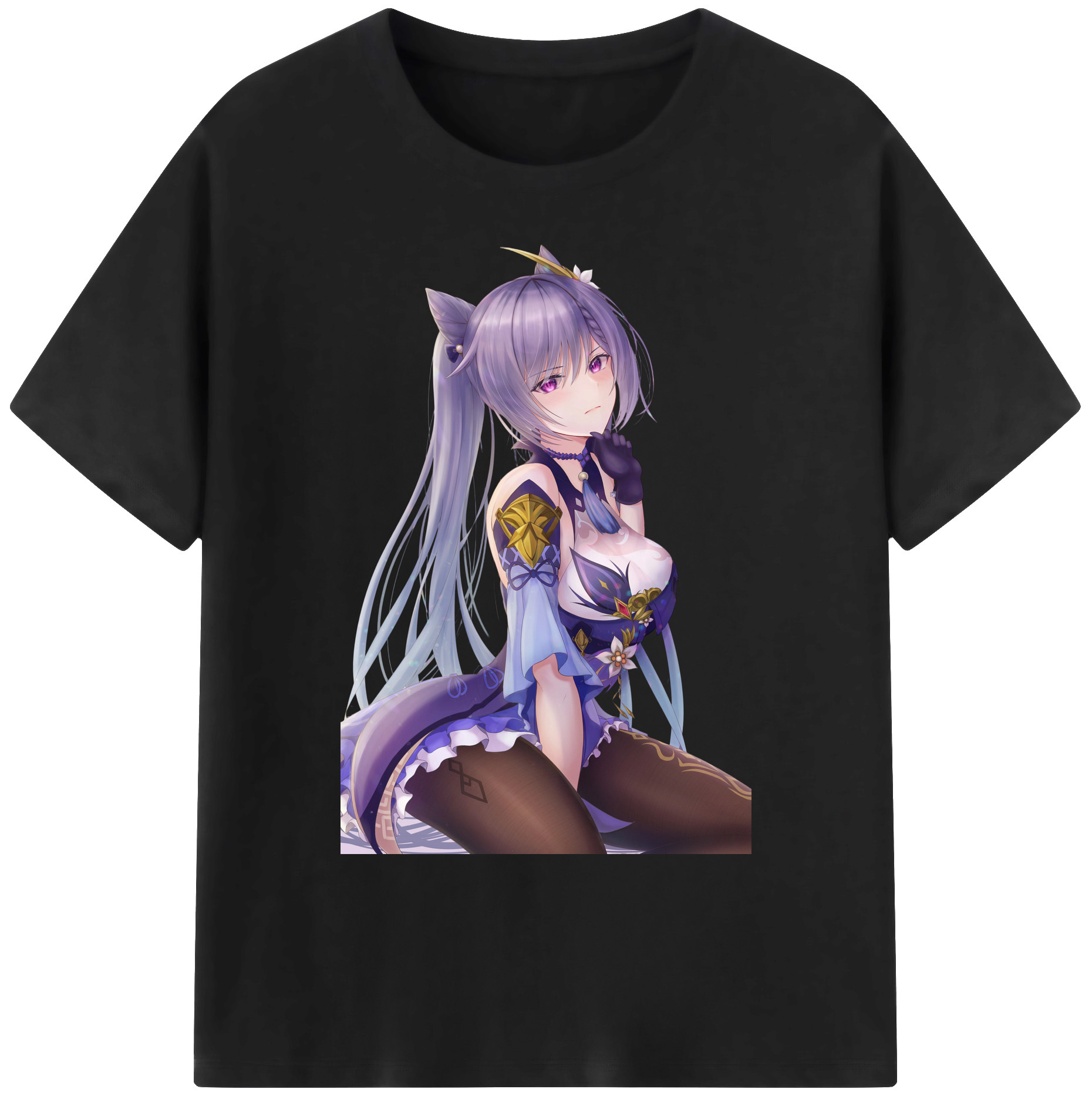 げんし神 刻晴 こくせい genshin Kokusei 綿100％ メンズ半袖Tシャツ｜肌触りやわらか＆通気性