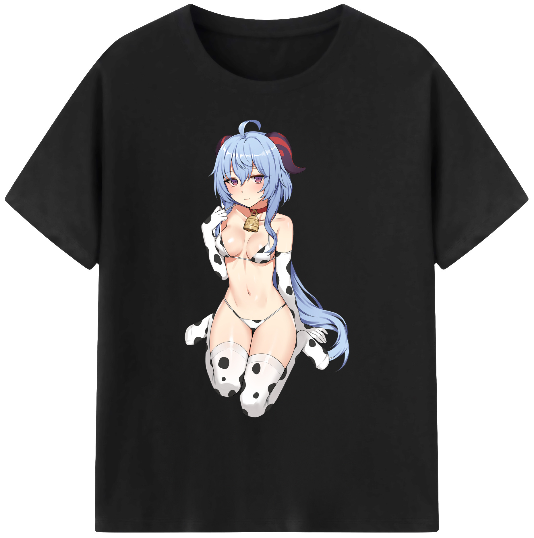 げんし神 甘雨 かんう genshin Ganyu 綿100％ メンズ半袖Tシャツ｜肌触りやわらか＆通気性