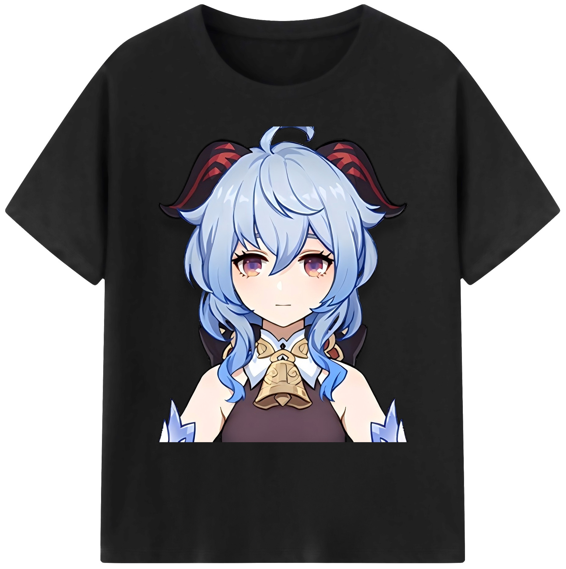 げんし神 甘雨 かんう genshin Ganyu 綿100％ メンズ半袖Tシャツ｜肌触りやわらか＆通気性