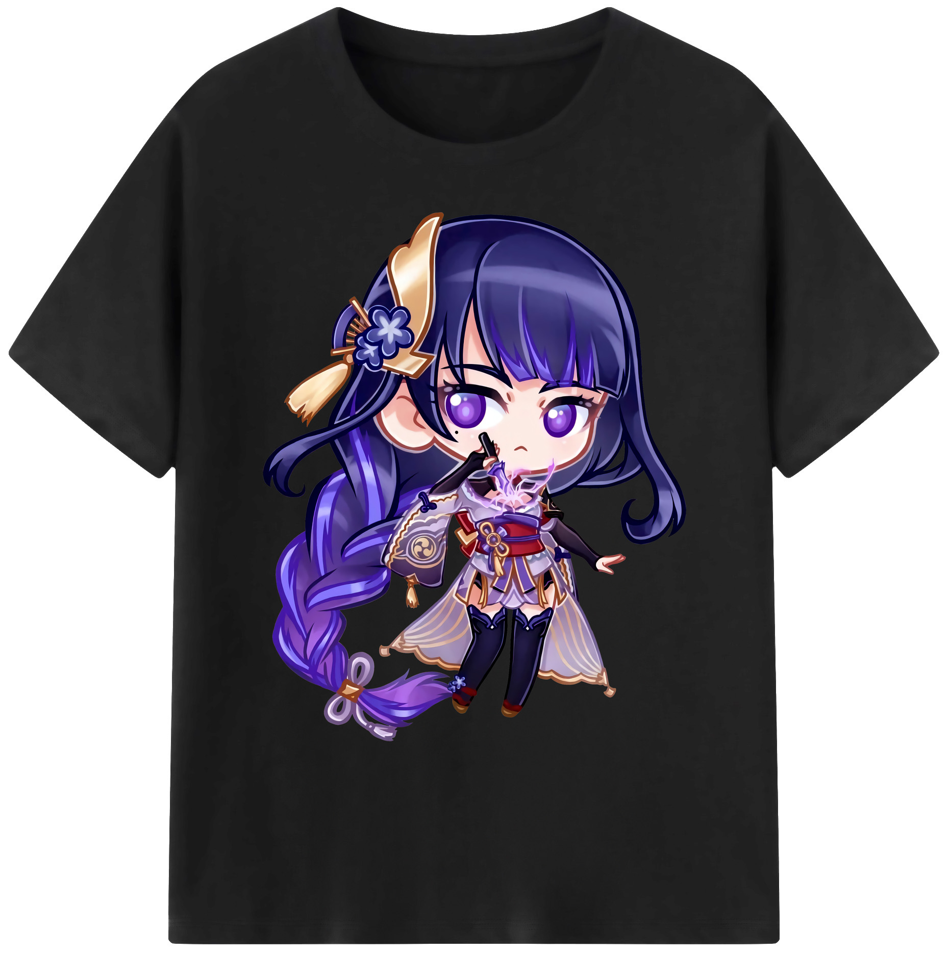 げんし神 雷電将軍 らいでんしょうぐん genshin Raiden Shogun 綿100％ メンズ半袖Tシャツ｜肌触りやわらか＆通気性