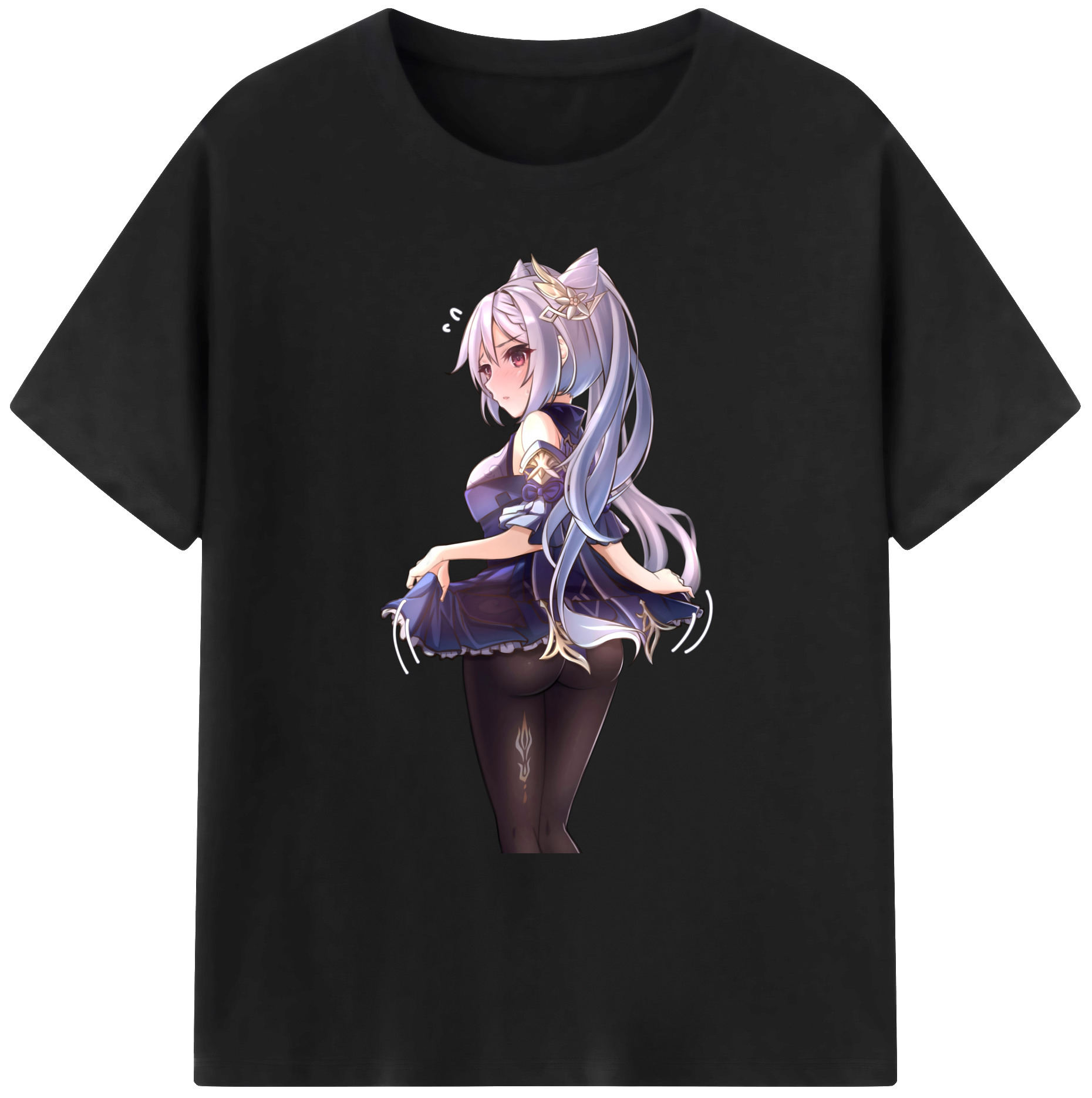 げんし神 刻晴 こくせい genshin Kokusei 綿100％ メンズ半袖Tシャツ｜肌触りやわらか＆通気性