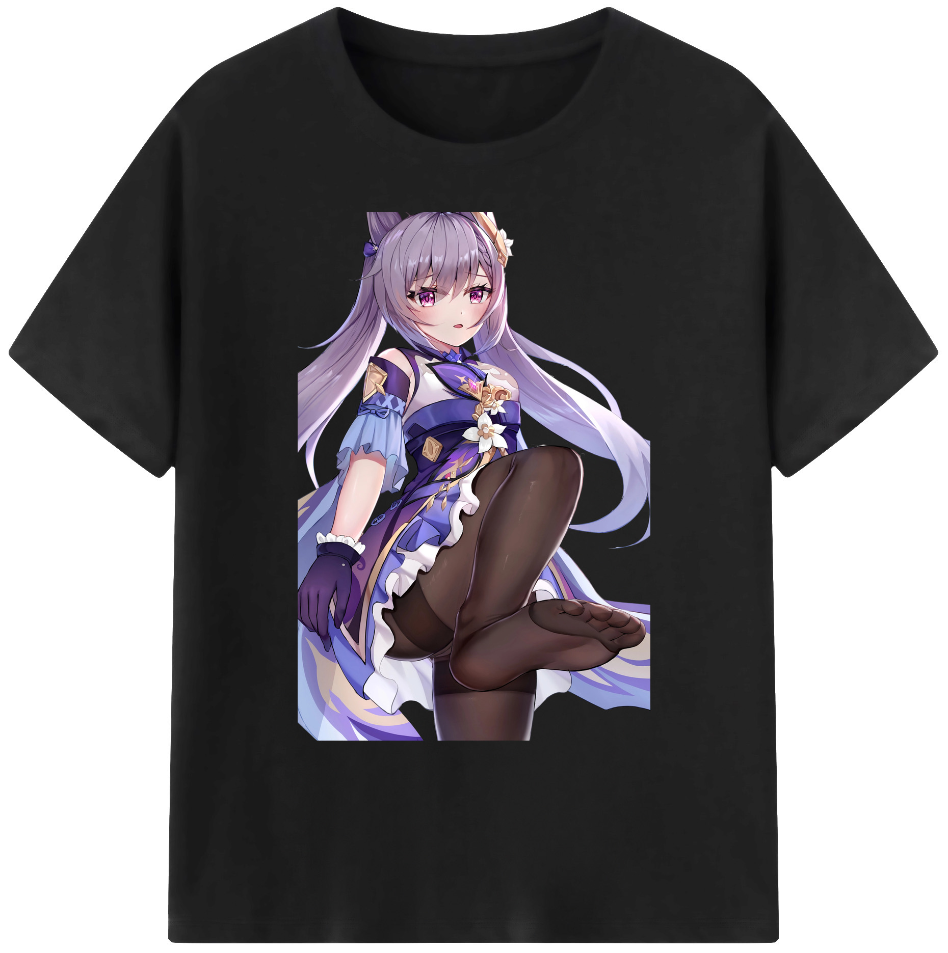 げんし神 刻晴 こくせい genshin Kokusei 綿100％ メンズ半袖Tシャツ｜肌触りやわらか＆通気性
