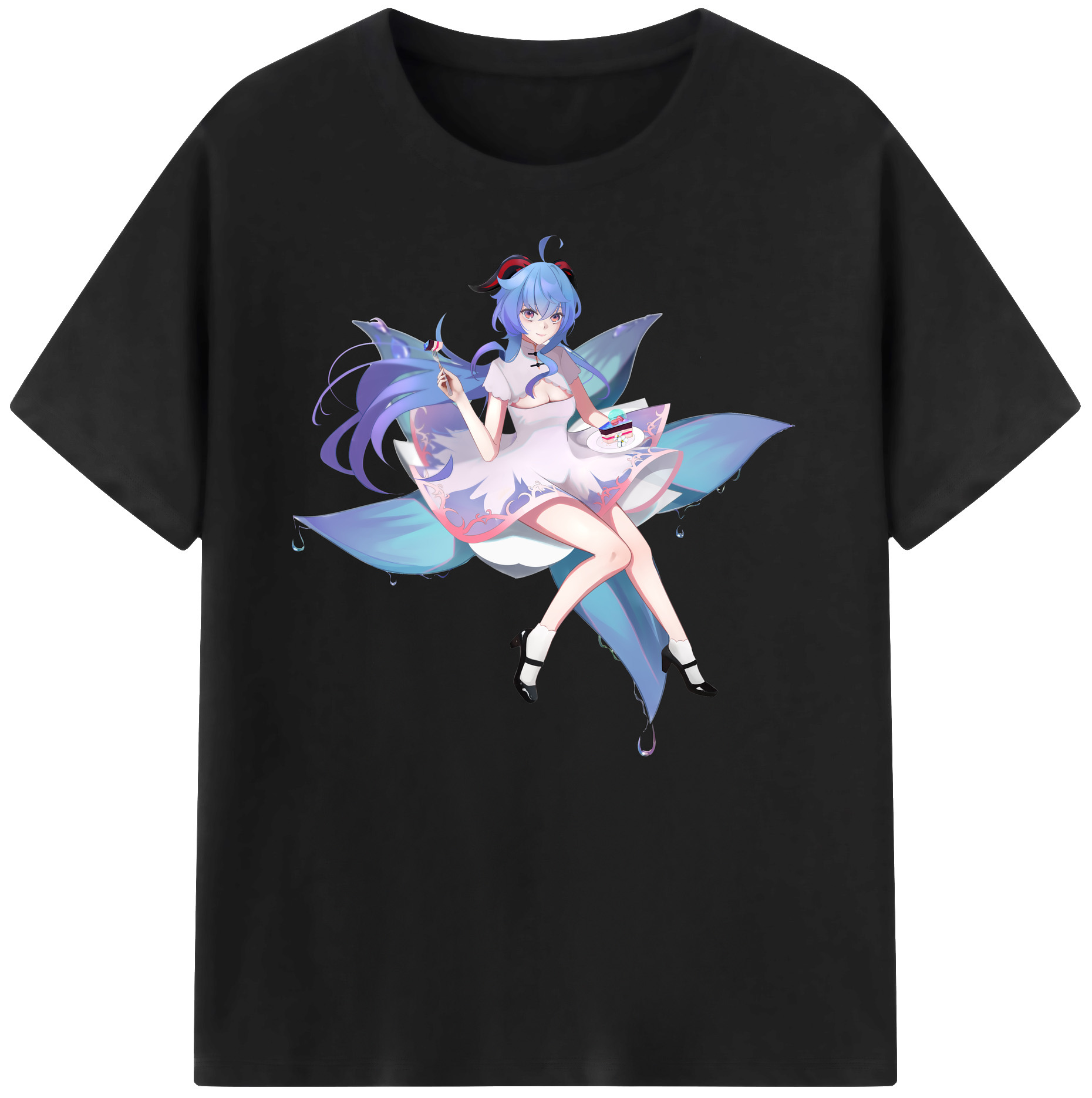 げんし神 甘雨 かんう genshin Ganyu 綿100％ メンズ半袖Tシャツ｜肌触りやわらか＆通気性