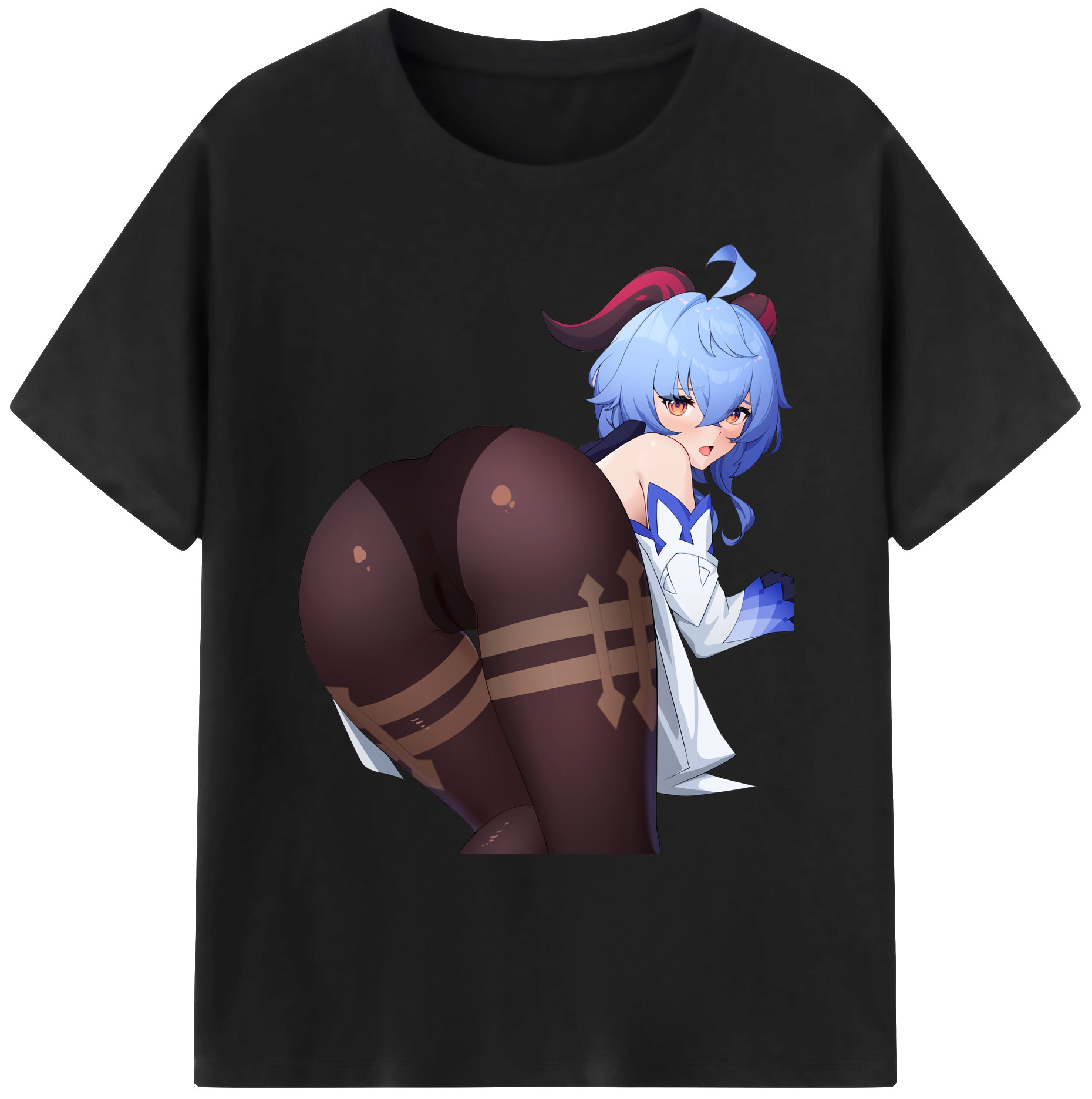 げんし神 甘雨 かんう genshin Ganyu 綿100％ メンズ半袖Tシャツ｜肌触りやわらか＆通気性